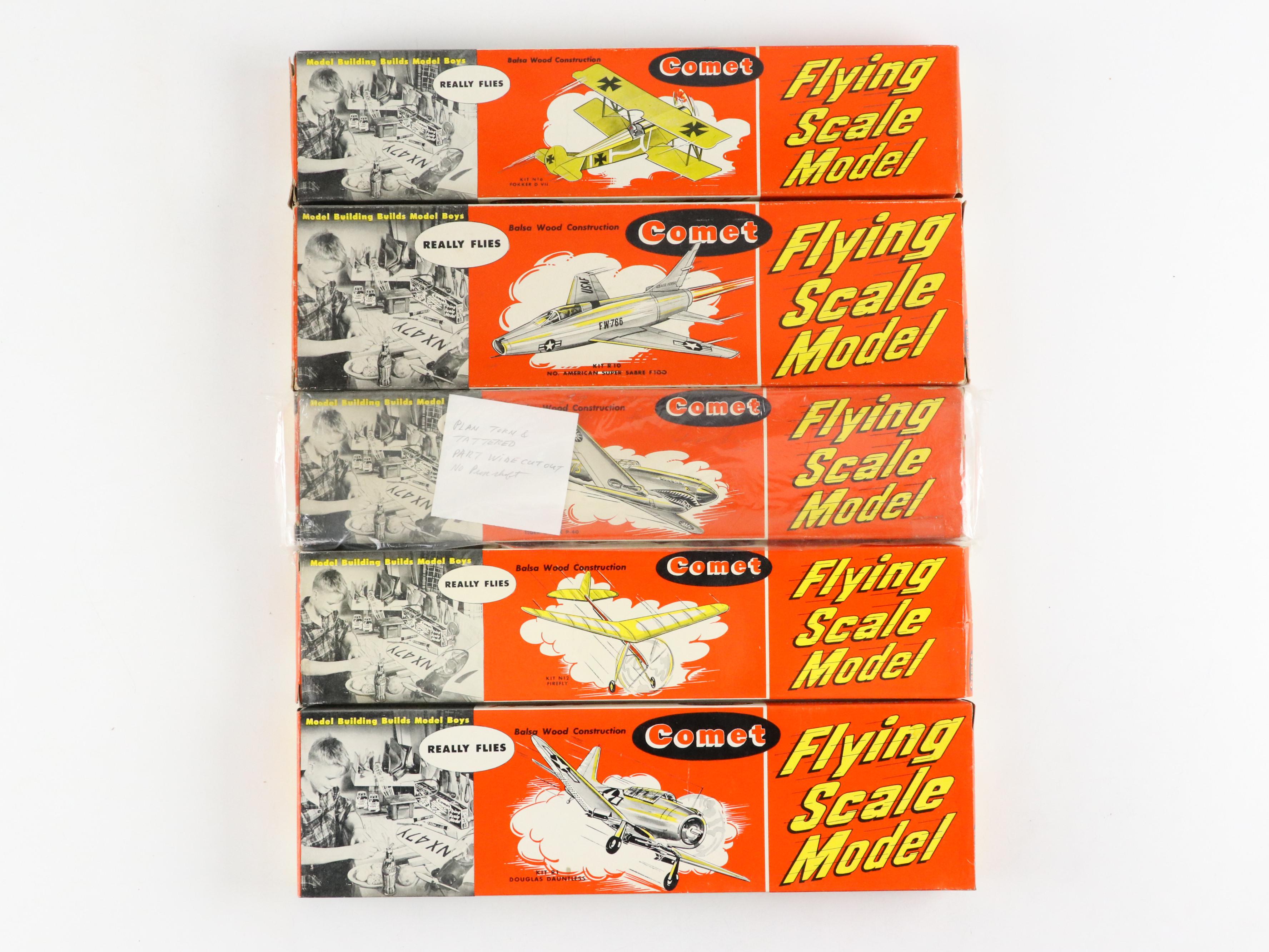 Comet "Sabre Jet F86D", "Mustang F-51" and More Balsa Wood Airplane Kits