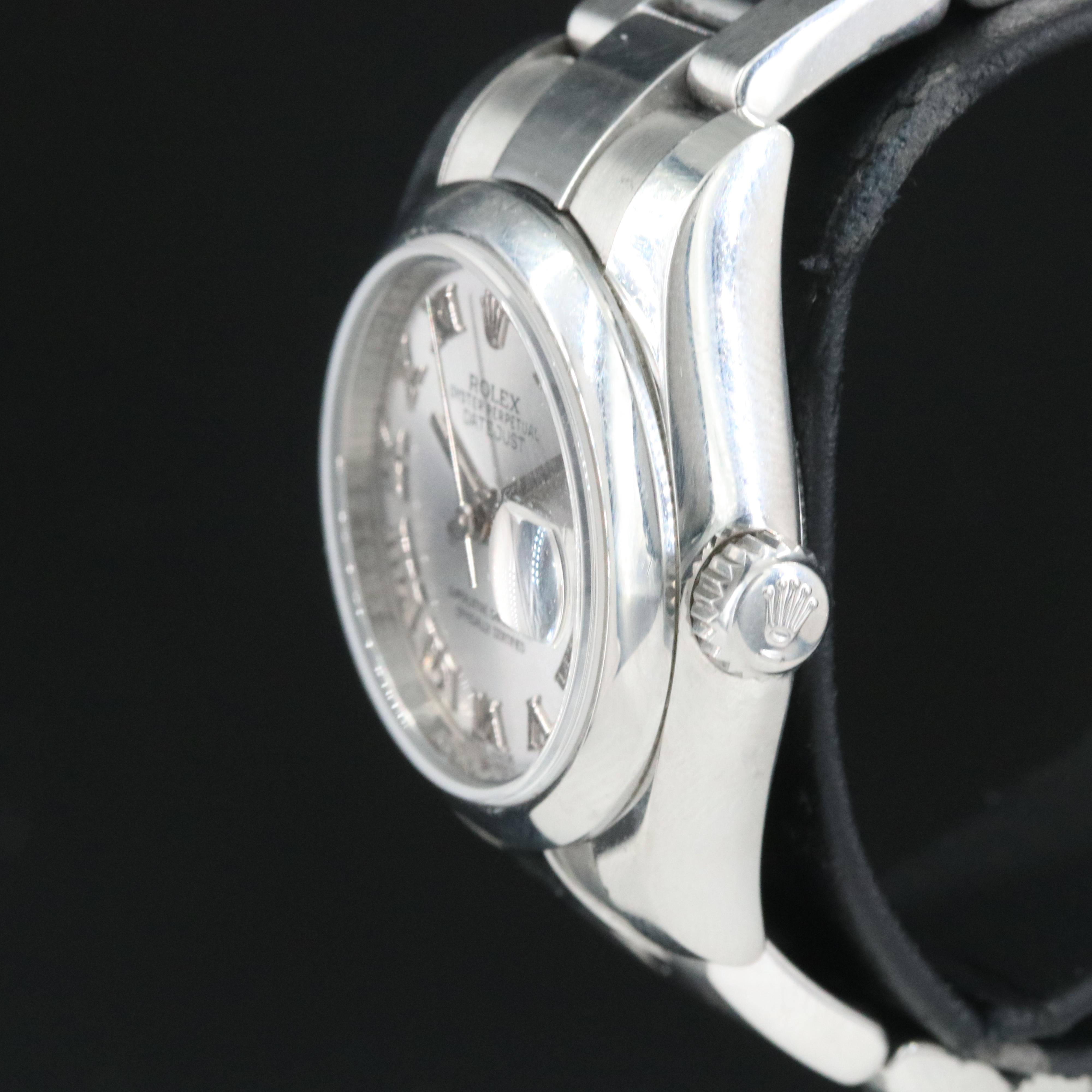 Rolex Rhodium Roman Numerals Dial Datejust Watch