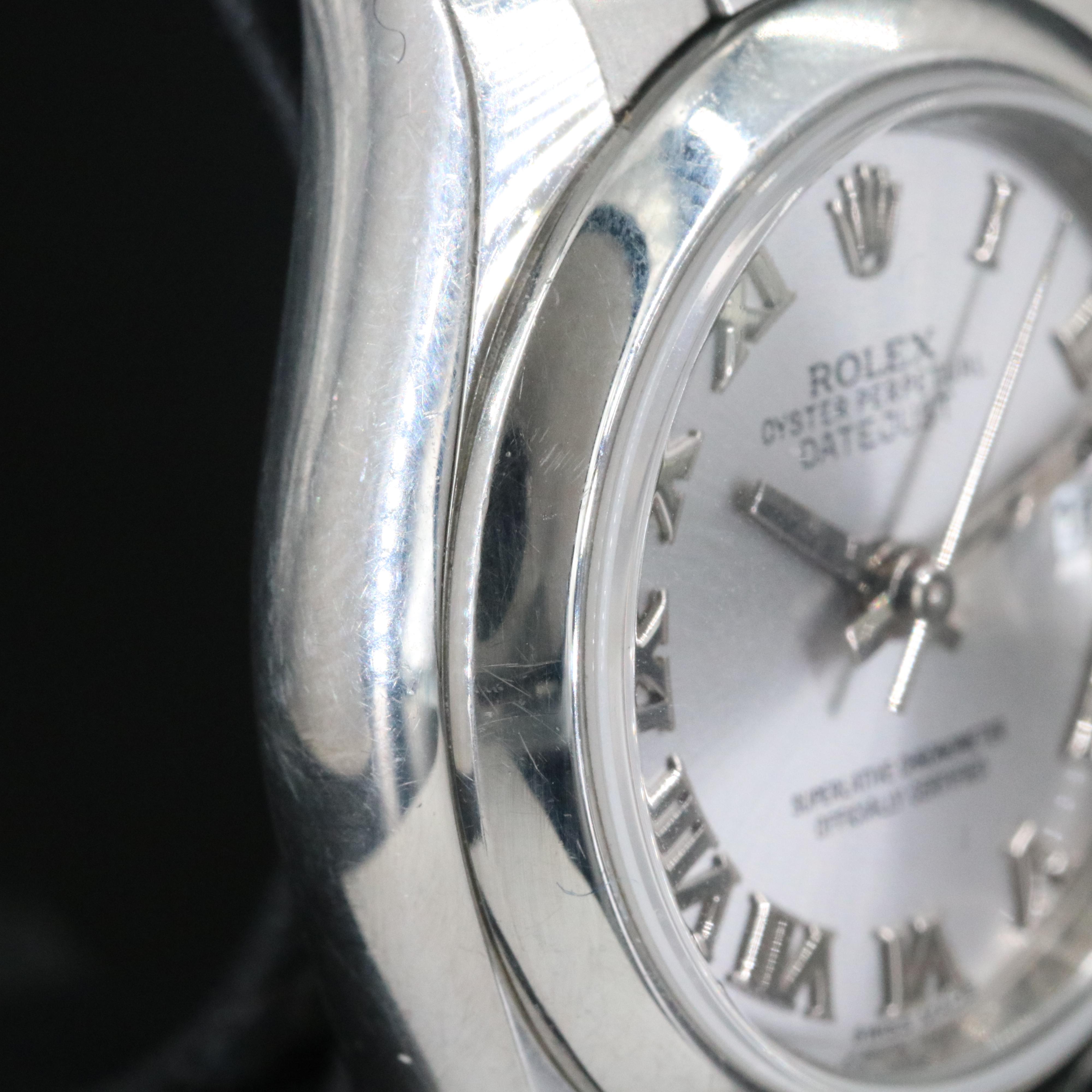 Rolex Rhodium Roman Numerals Dial Datejust Watch