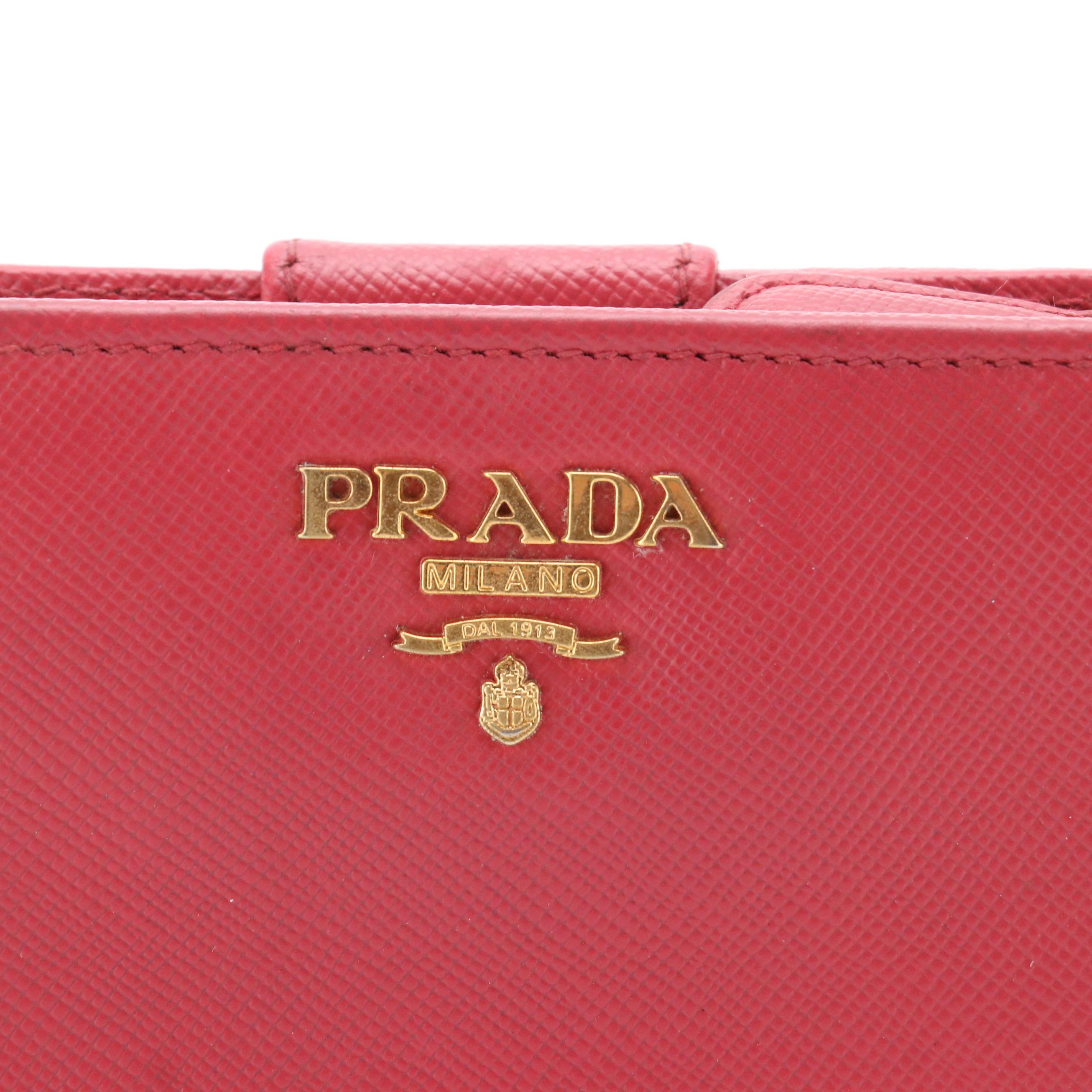 Prada Saffiano Leather Compact Wallet
