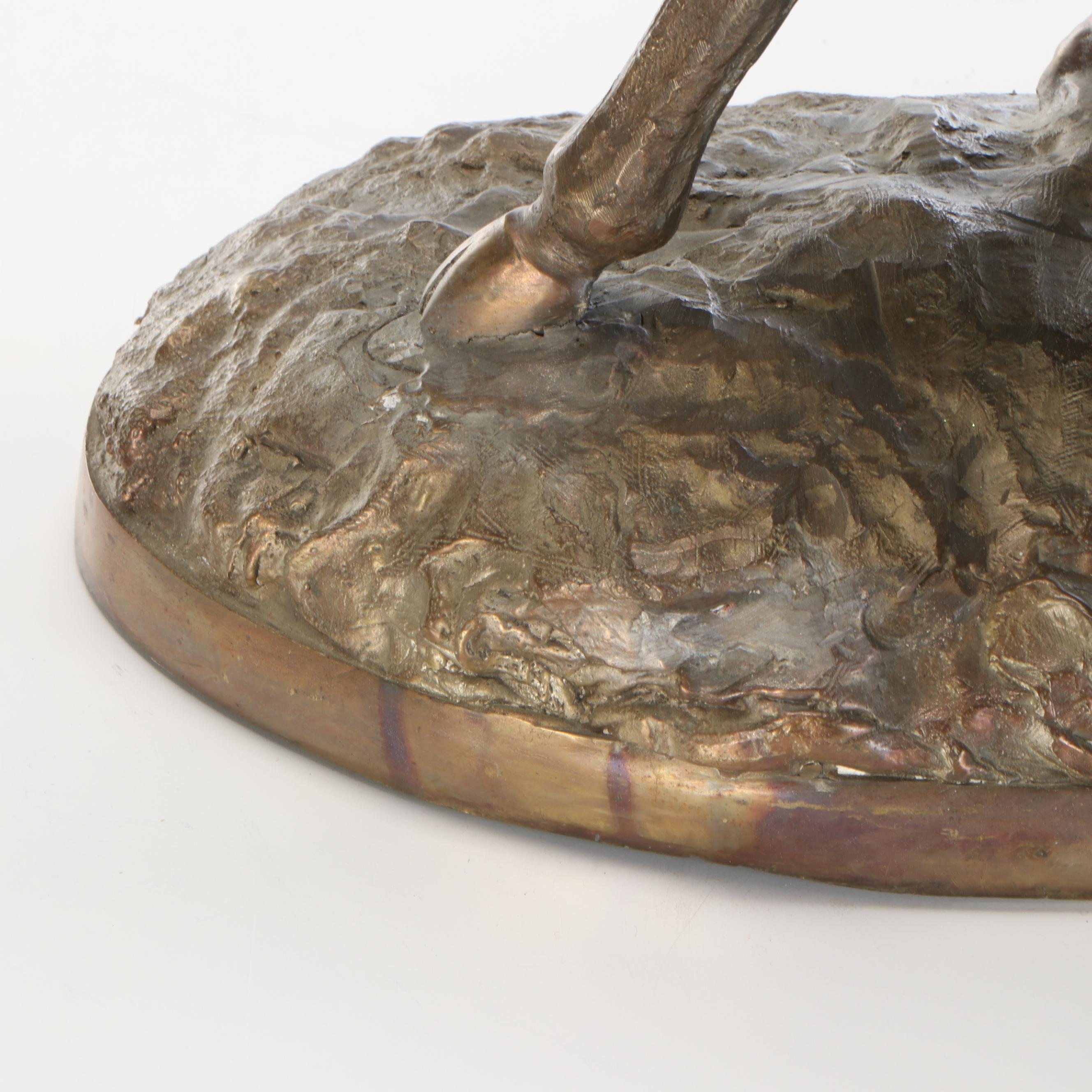 Napoleon III Style Brass Sculpture After Alfred Dubucand's  "Camel Hunter"