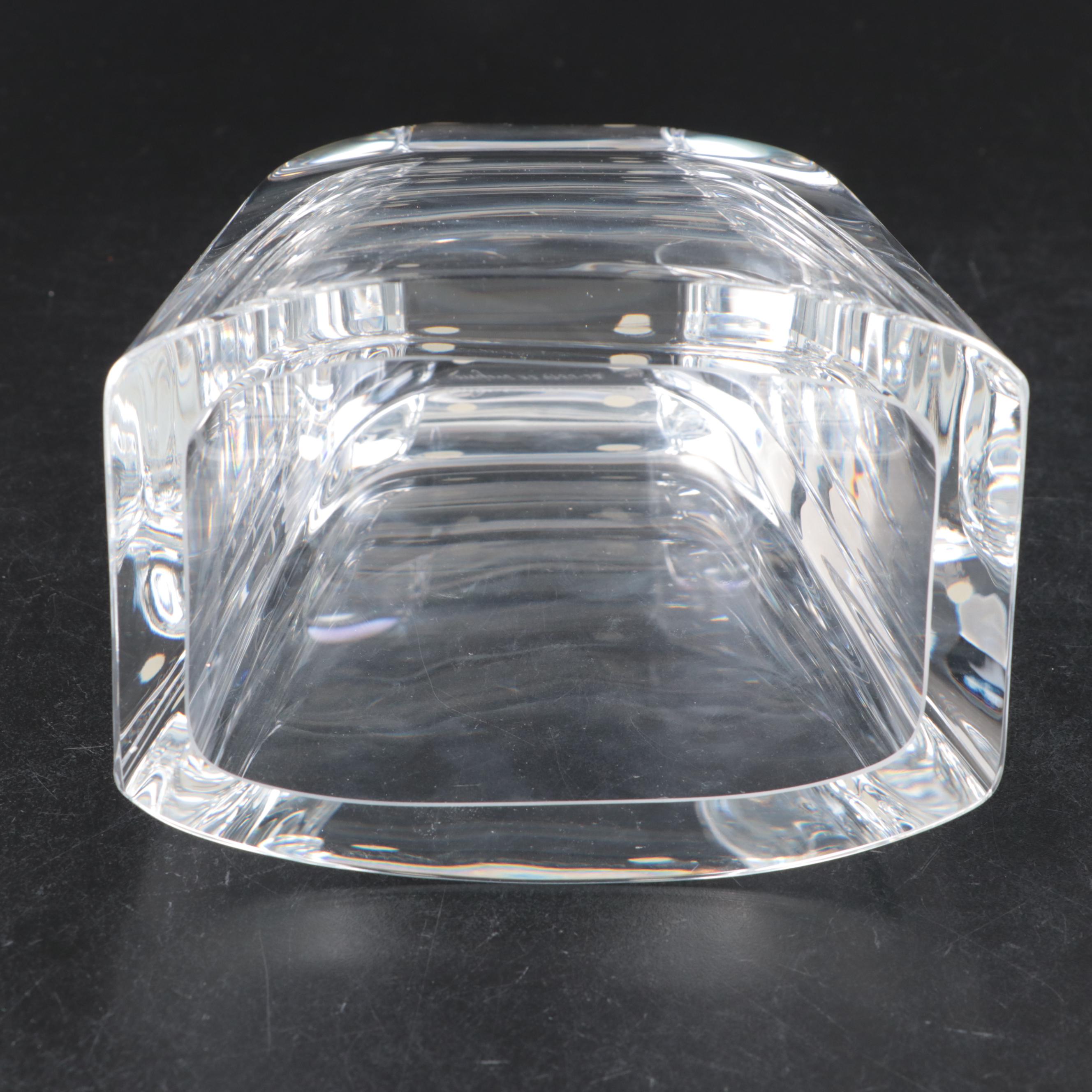 Orrefors Modern Style Rectangular Crystal Vase