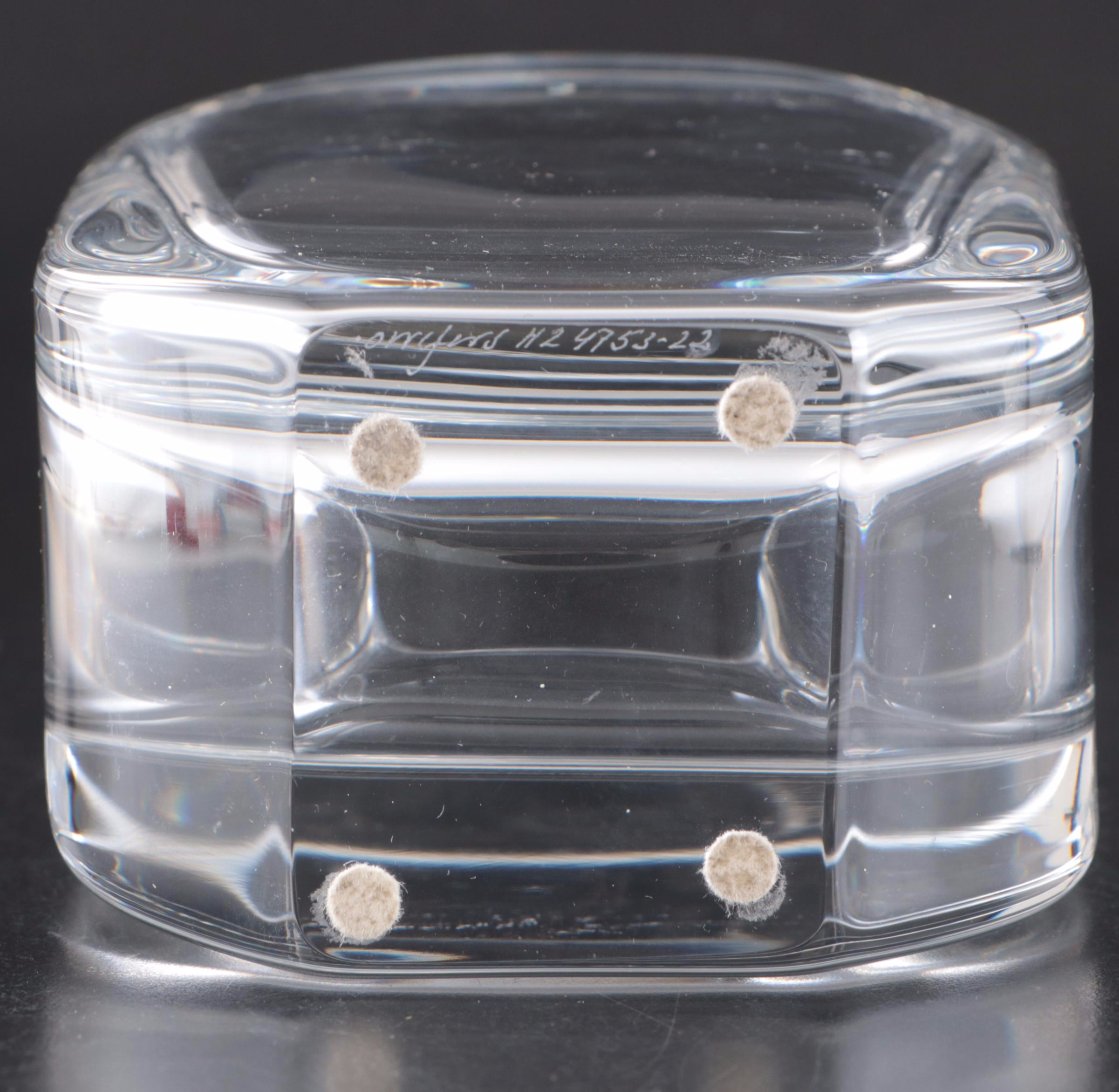 Orrefors Modern Style Rectangular Crystal Vase