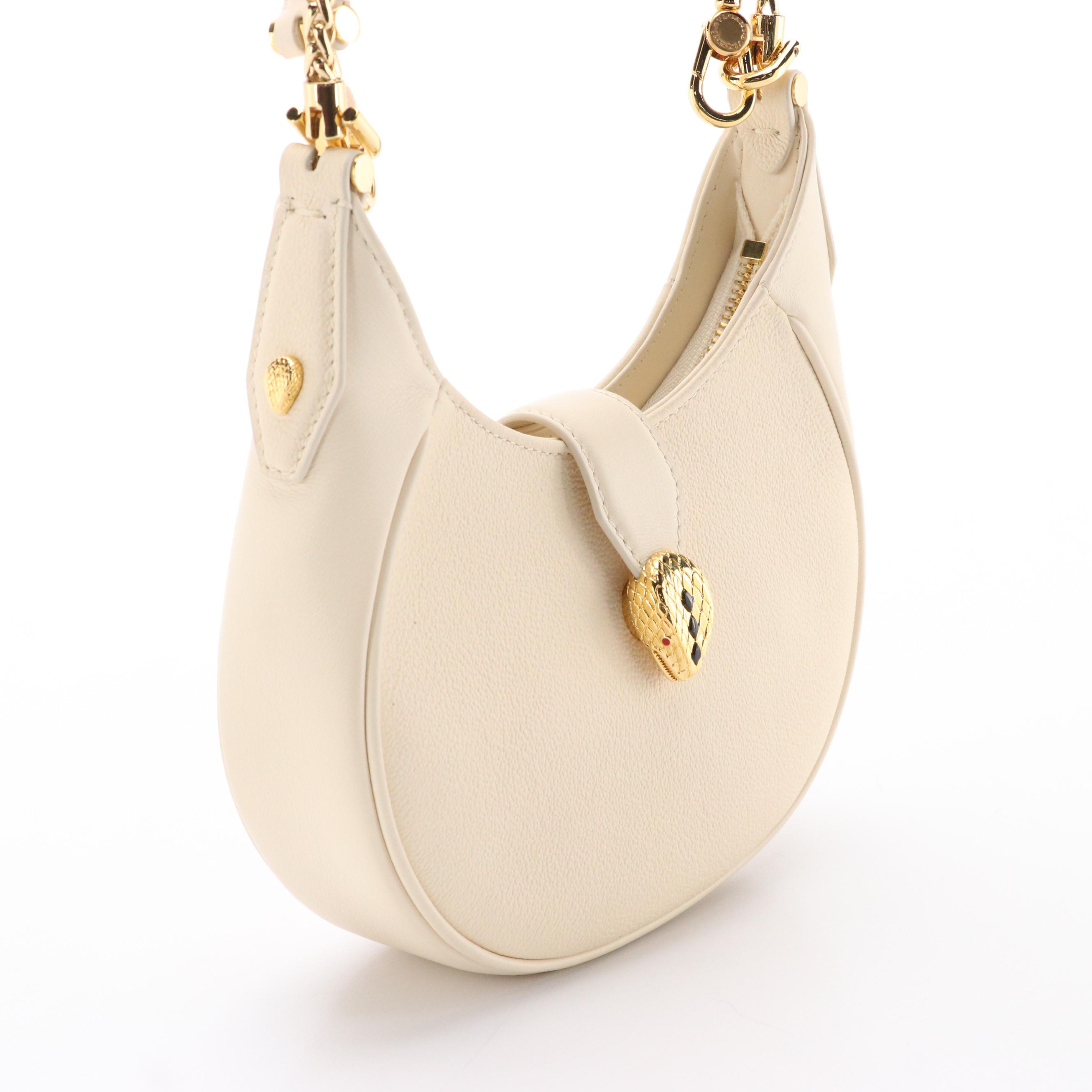 BVLGARI Leather Serpenti Ellipse Two-Way Bag with Box