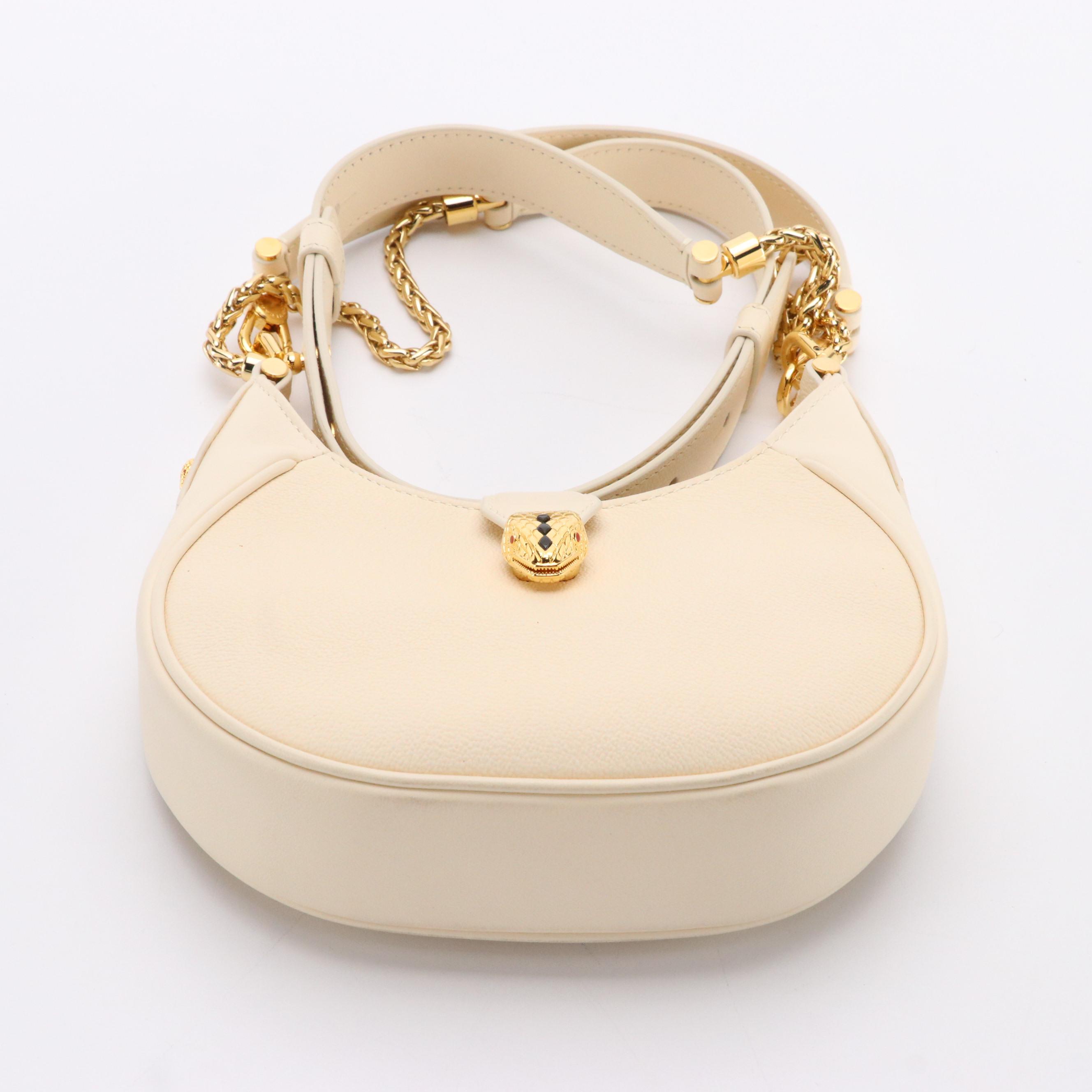 BVLGARI Leather Serpenti Ellipse Two-Way Bag with Box