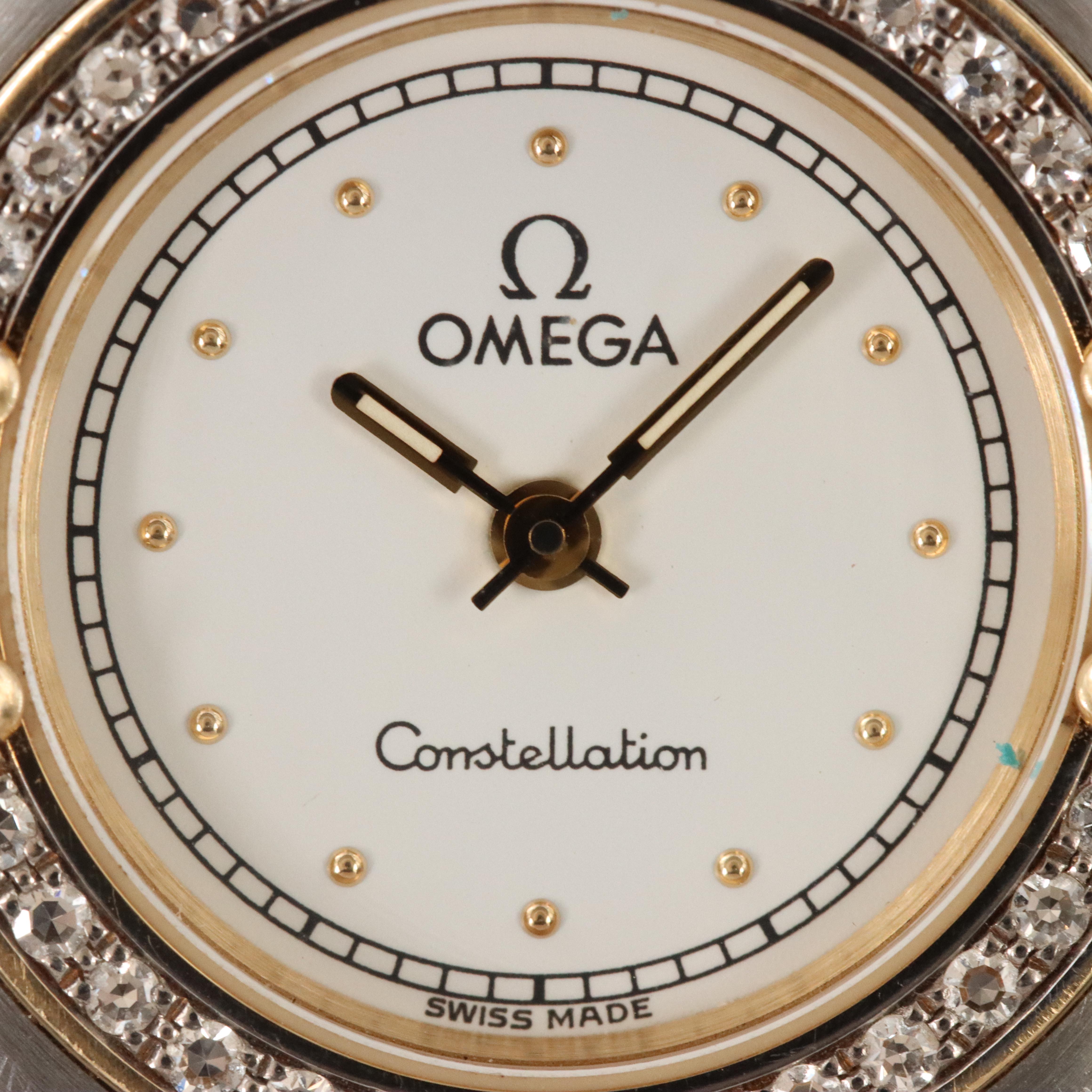 Omega Constellation 895.1080.1 Diamond 18K Gold Steel Quartz Watch