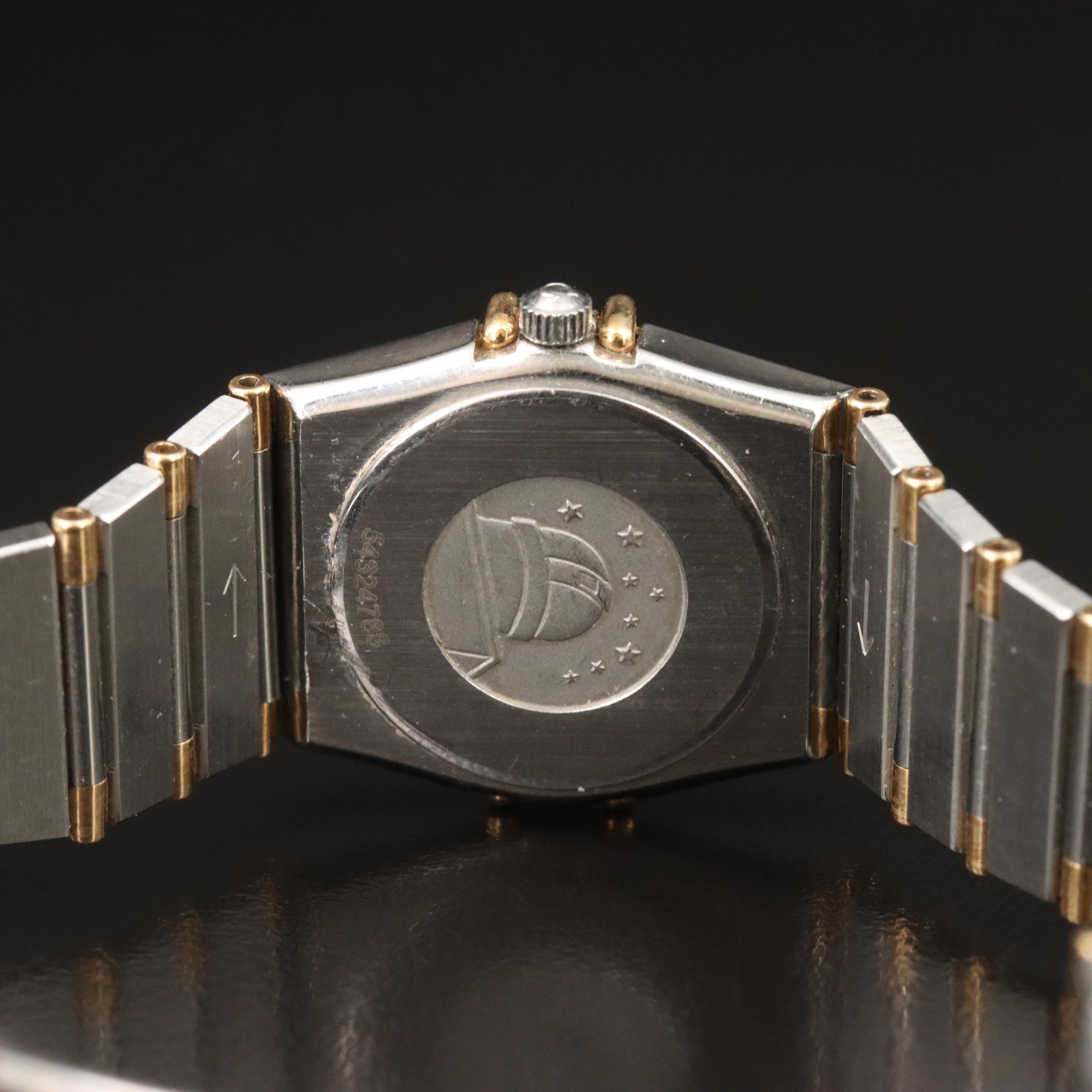 Omega Constellation 895.1080.1 Diamond 18K Gold Steel Quartz Watch