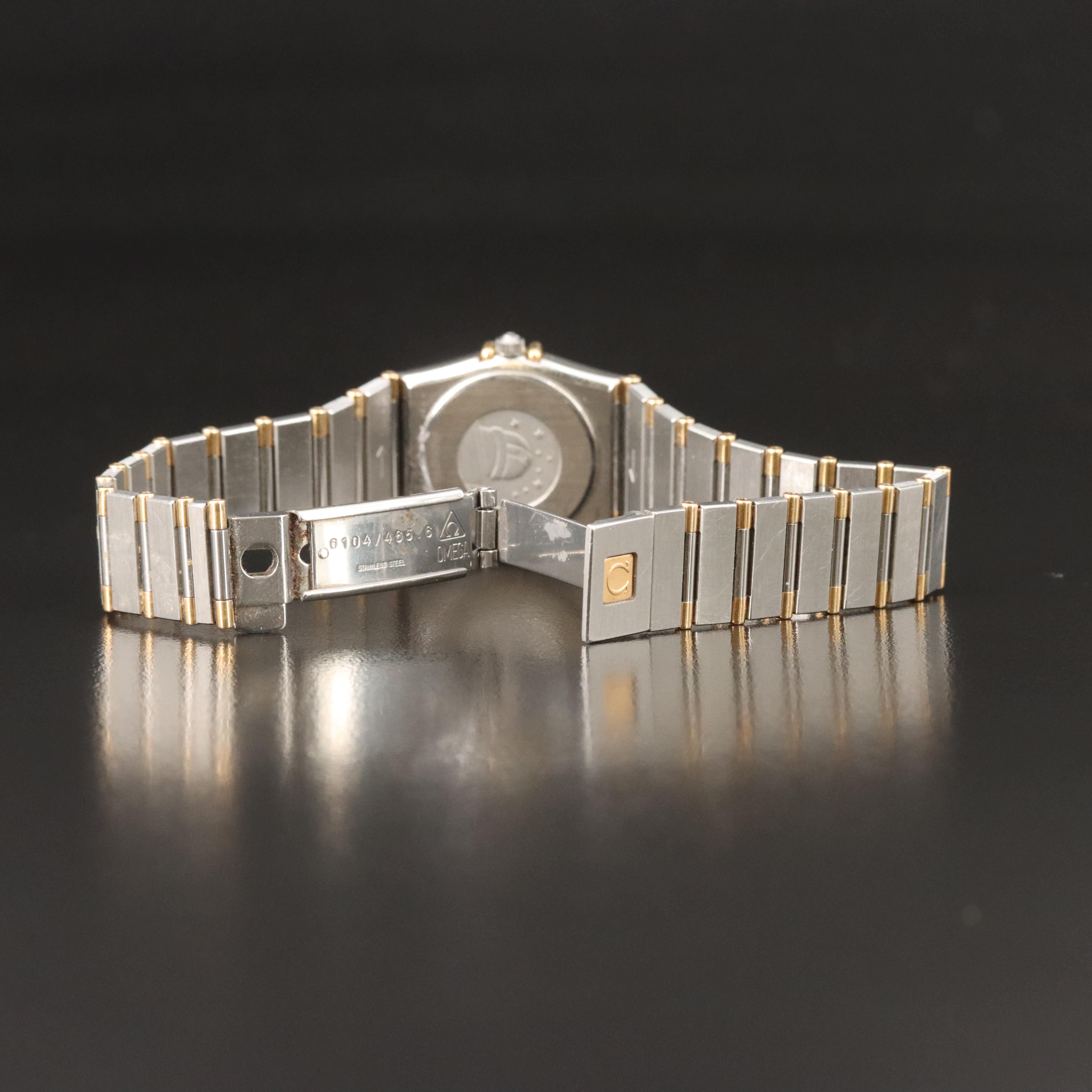 Omega Constellation 895.1080.1 Diamond 18K Gold Steel Quartz Watch