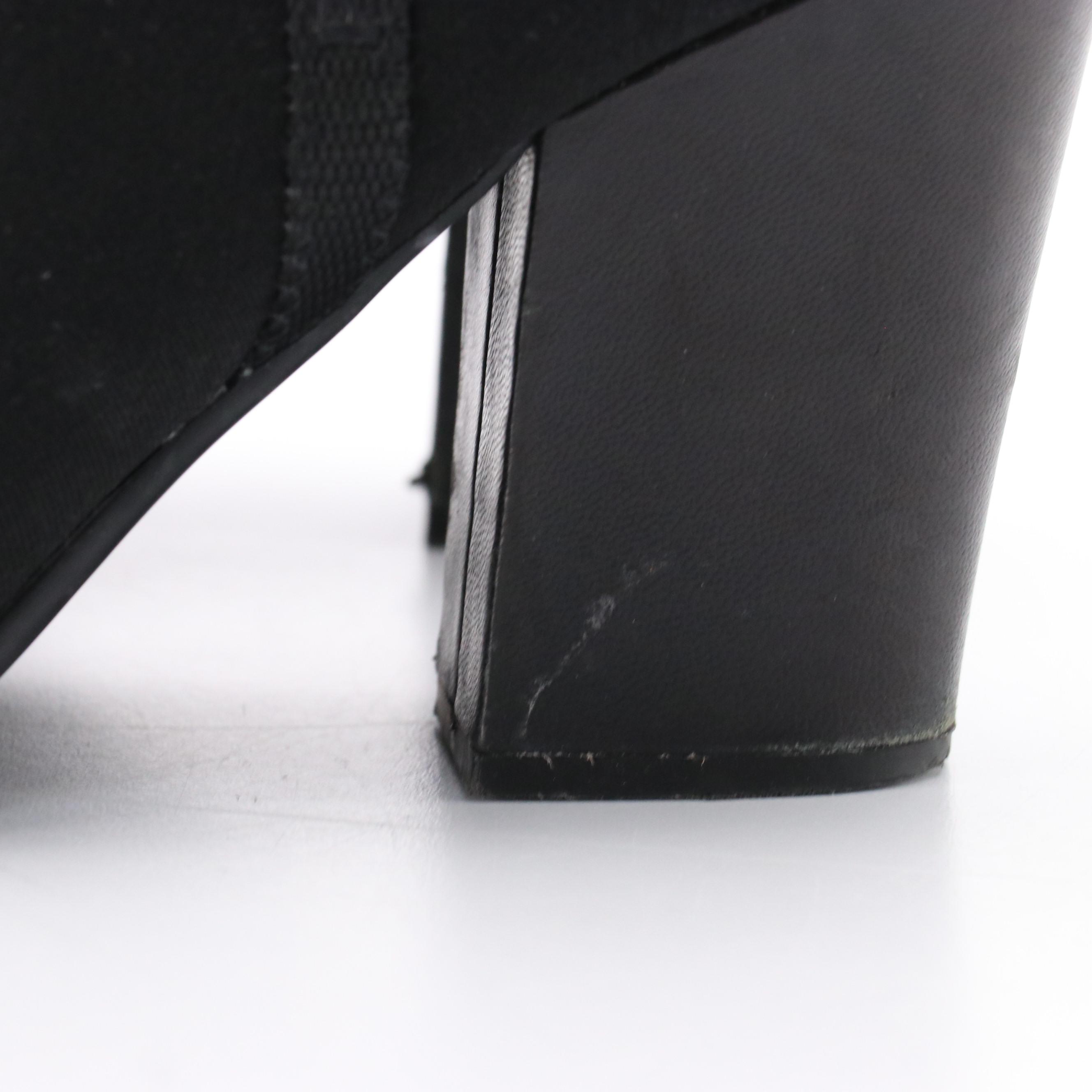 Prada Black Fabric Block-Heel Ankle Booties