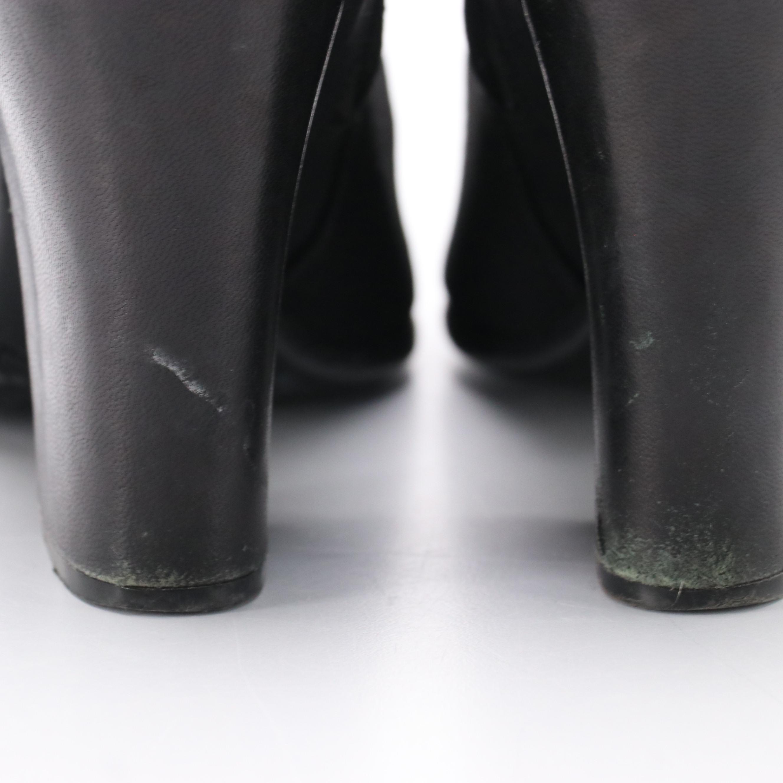 Prada Black Fabric Block-Heel Ankle Booties