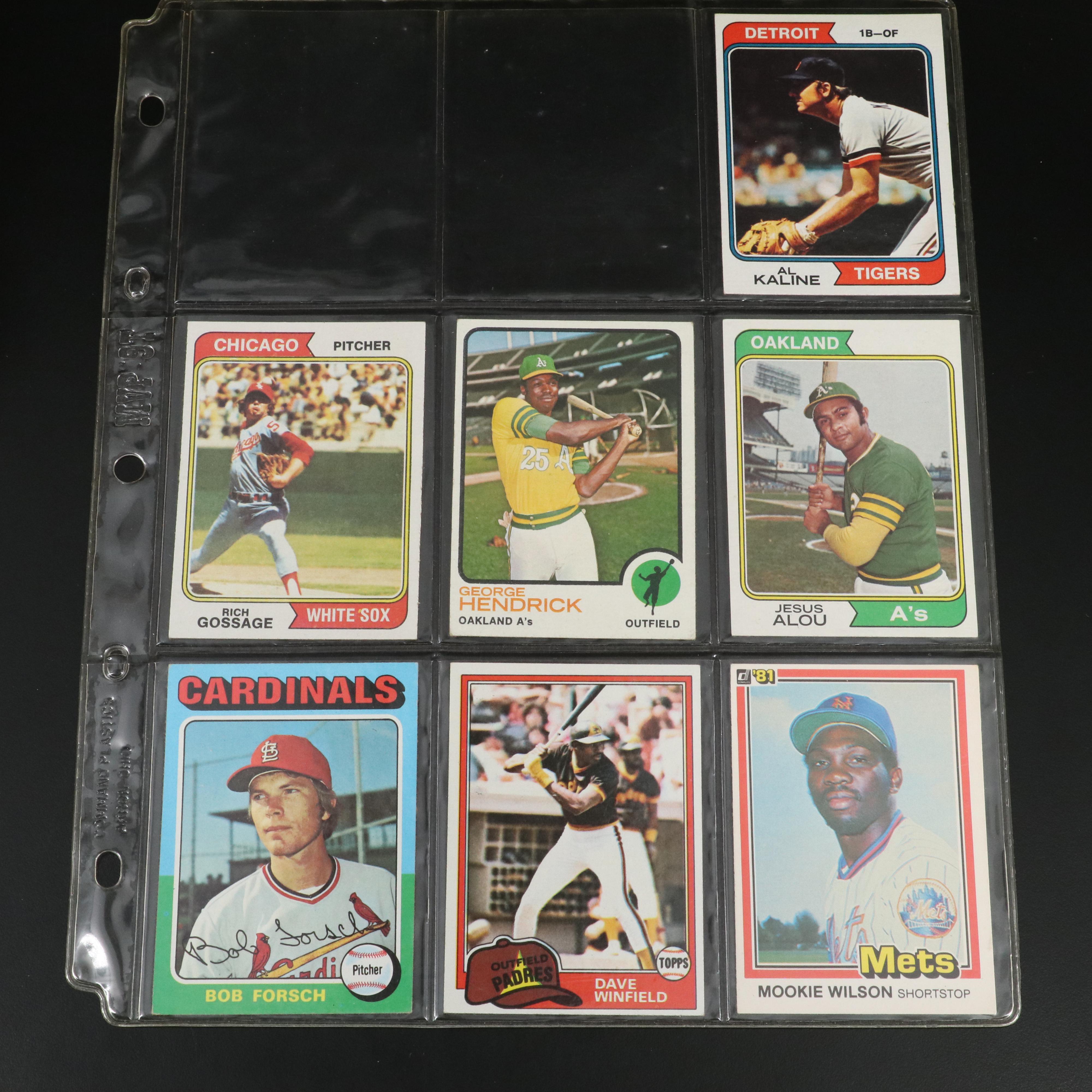 Topps Baseball Cards Featuring Reggie Jackson and More, 1970s-1980s