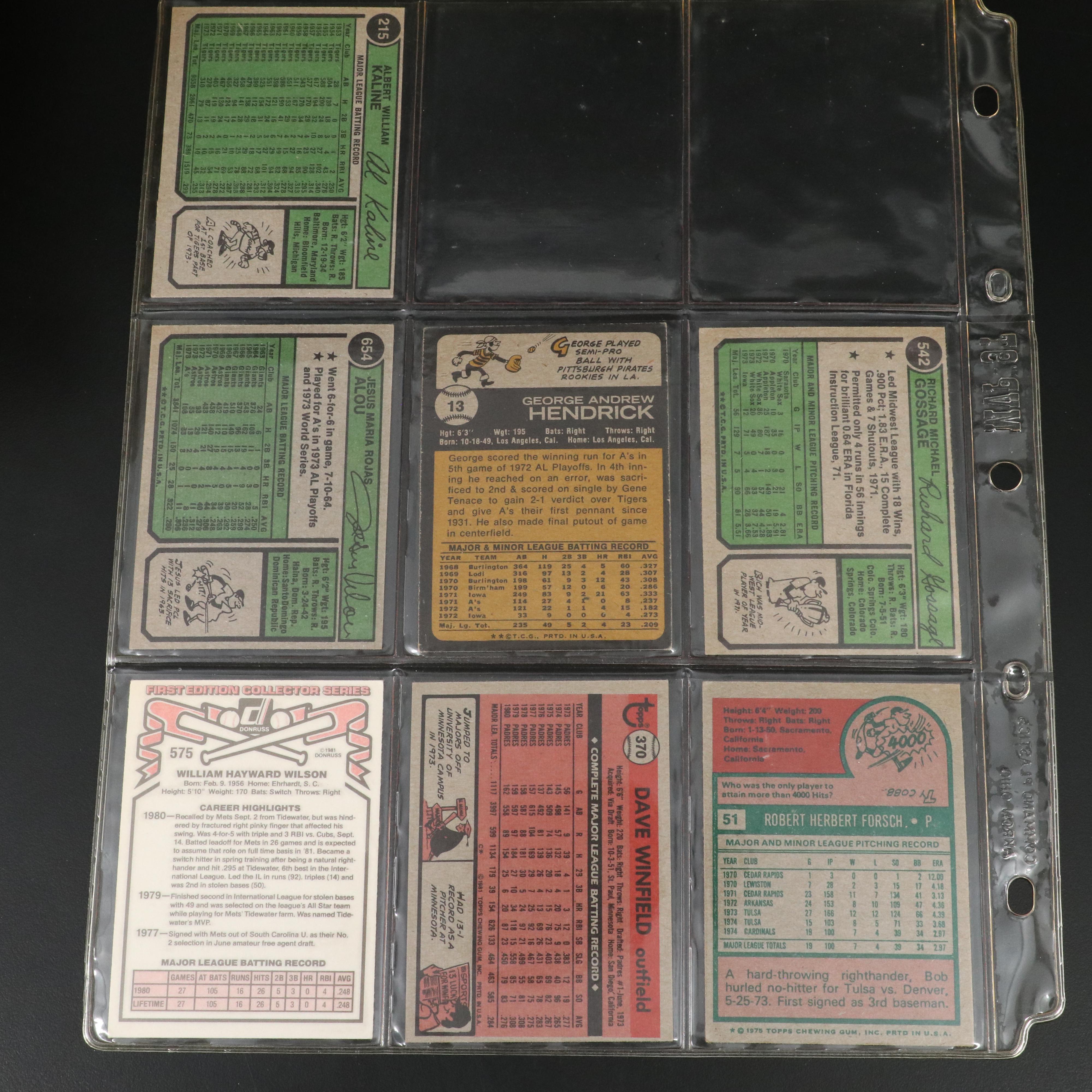 Topps Baseball Cards Featuring Reggie Jackson and More, 1970s-1980s