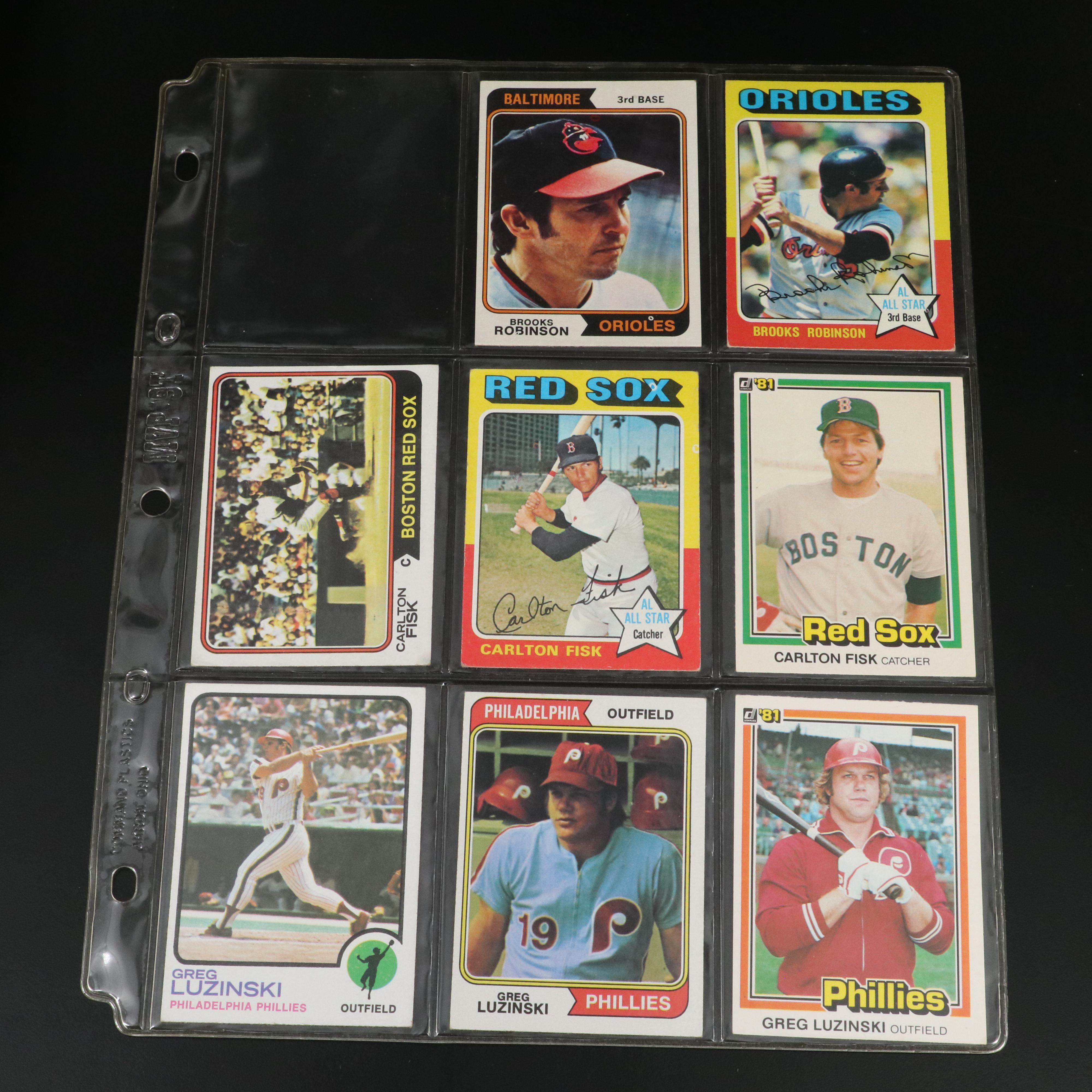 Topps Baseball Cards Featuring Reggie Jackson and More, 1970s-1980s