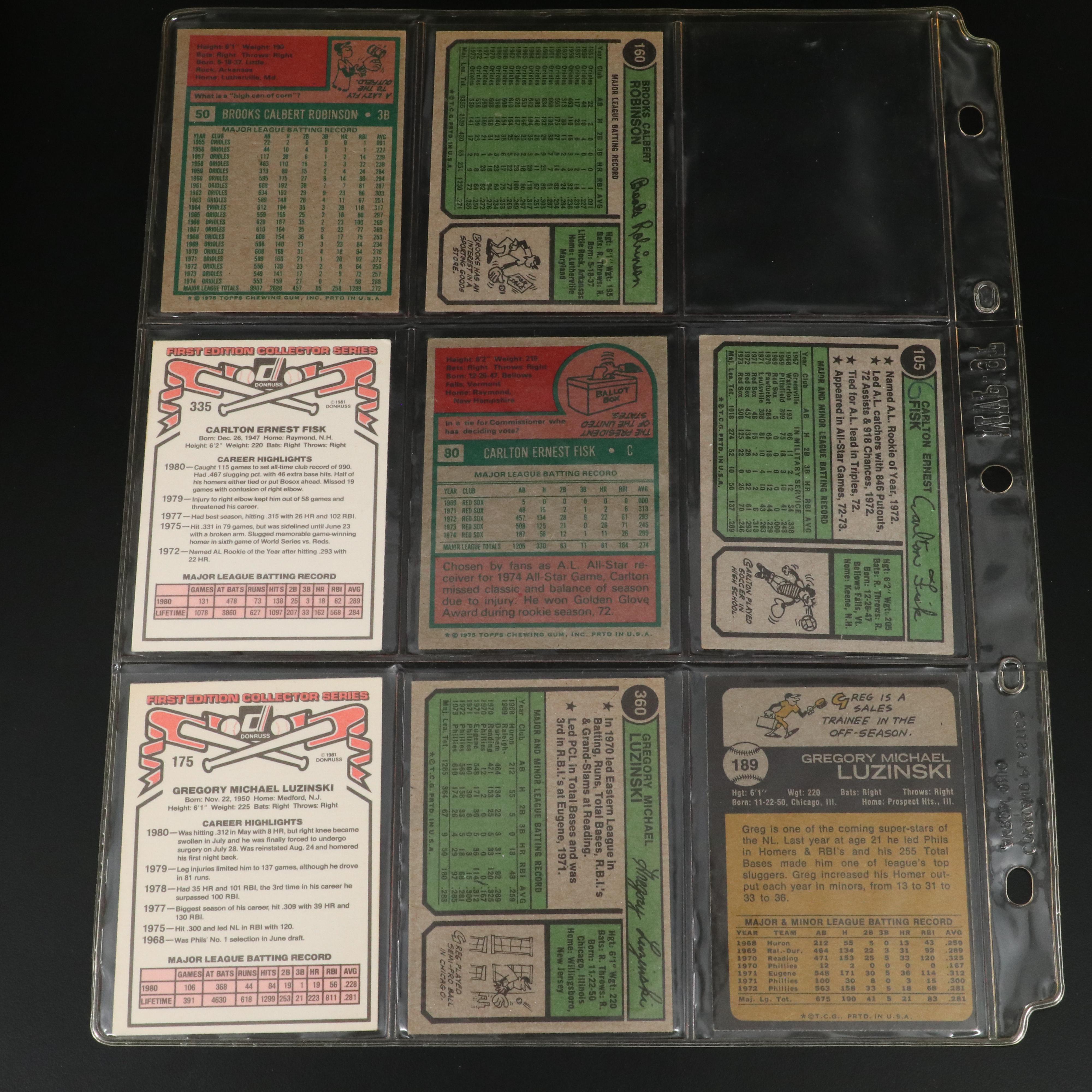 Topps Baseball Cards Featuring Reggie Jackson and More, 1970s-1980s