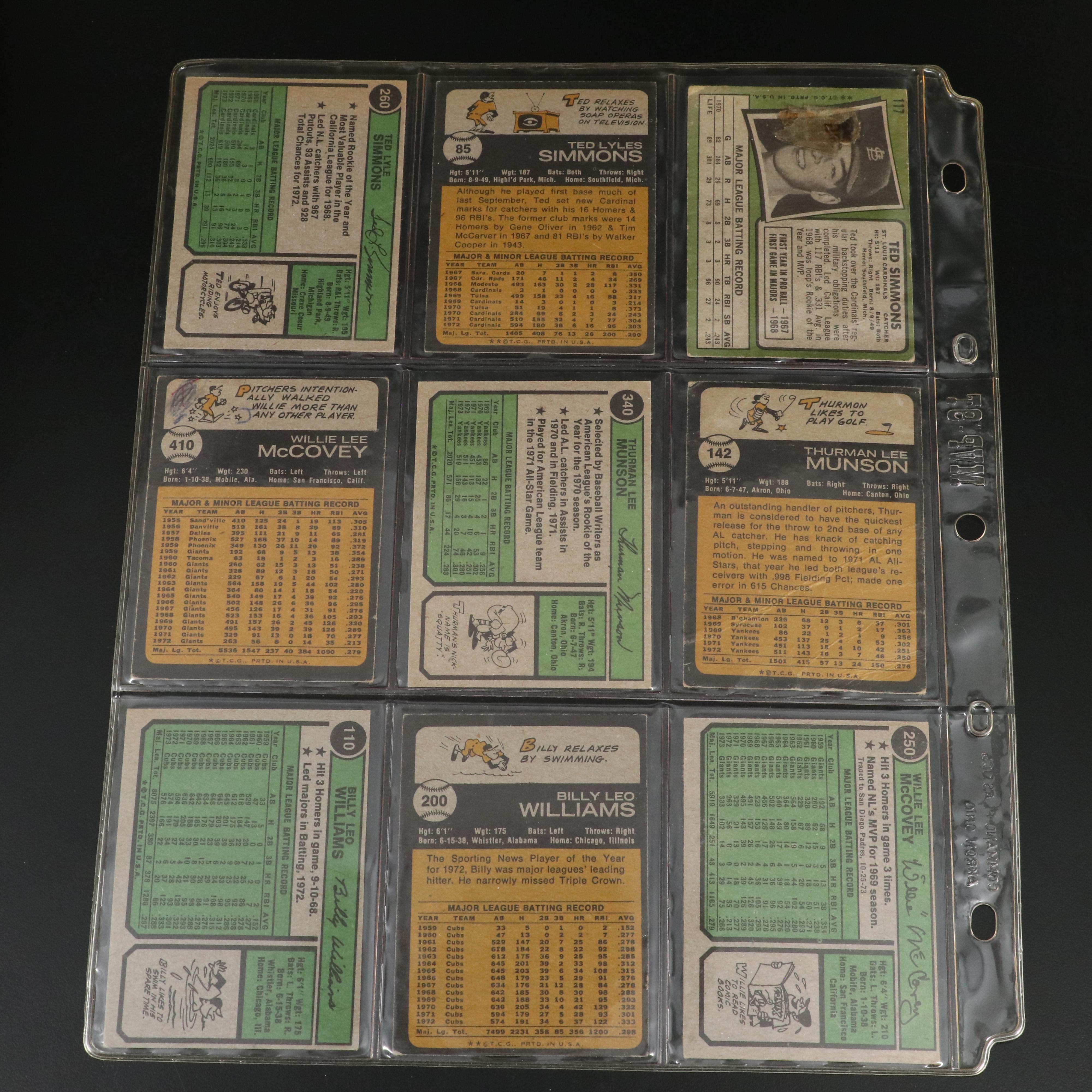 Topps Baseball Cards Featuring Reggie Jackson and More, 1970s-1980s