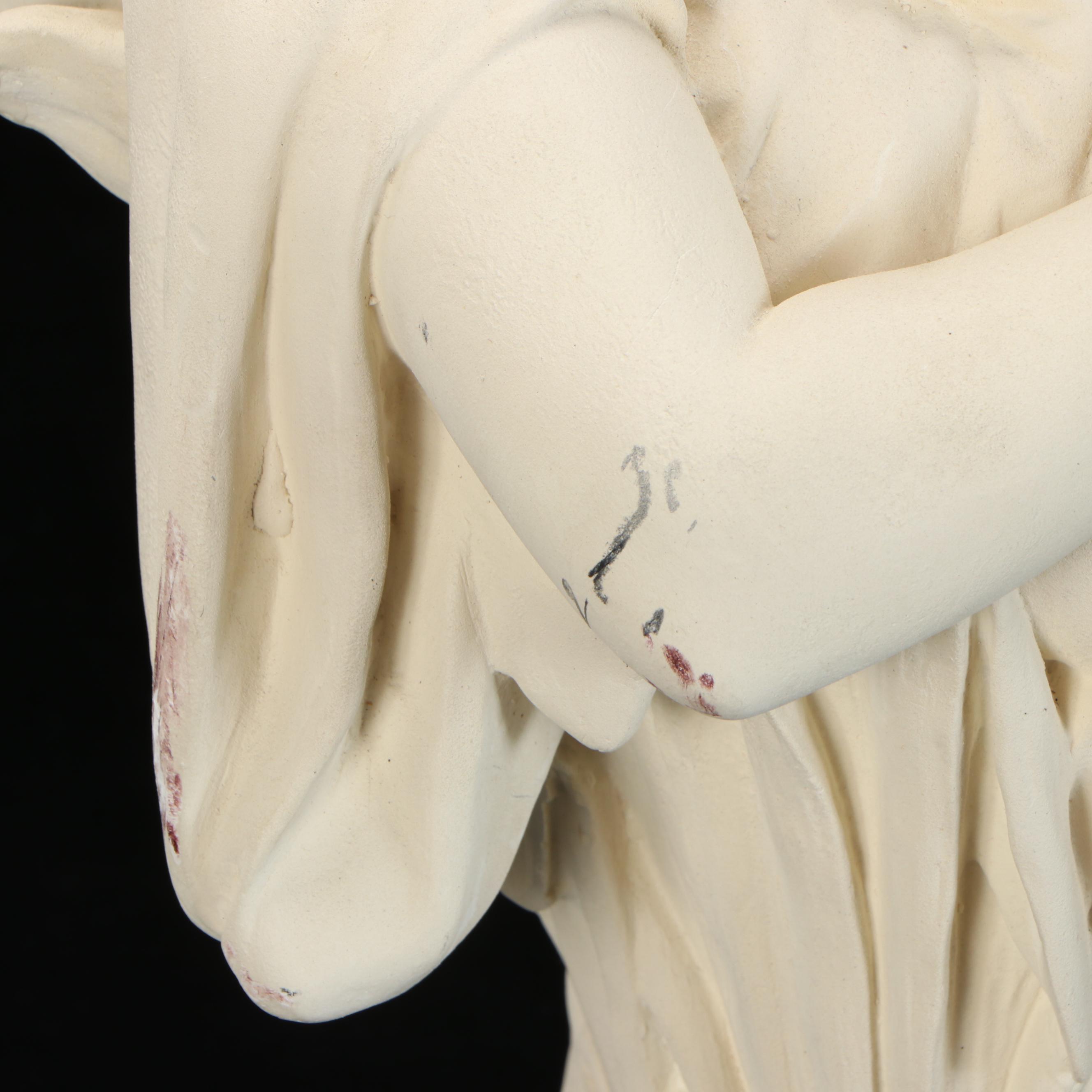 Art Nouveau Style Cast Plaster Bust