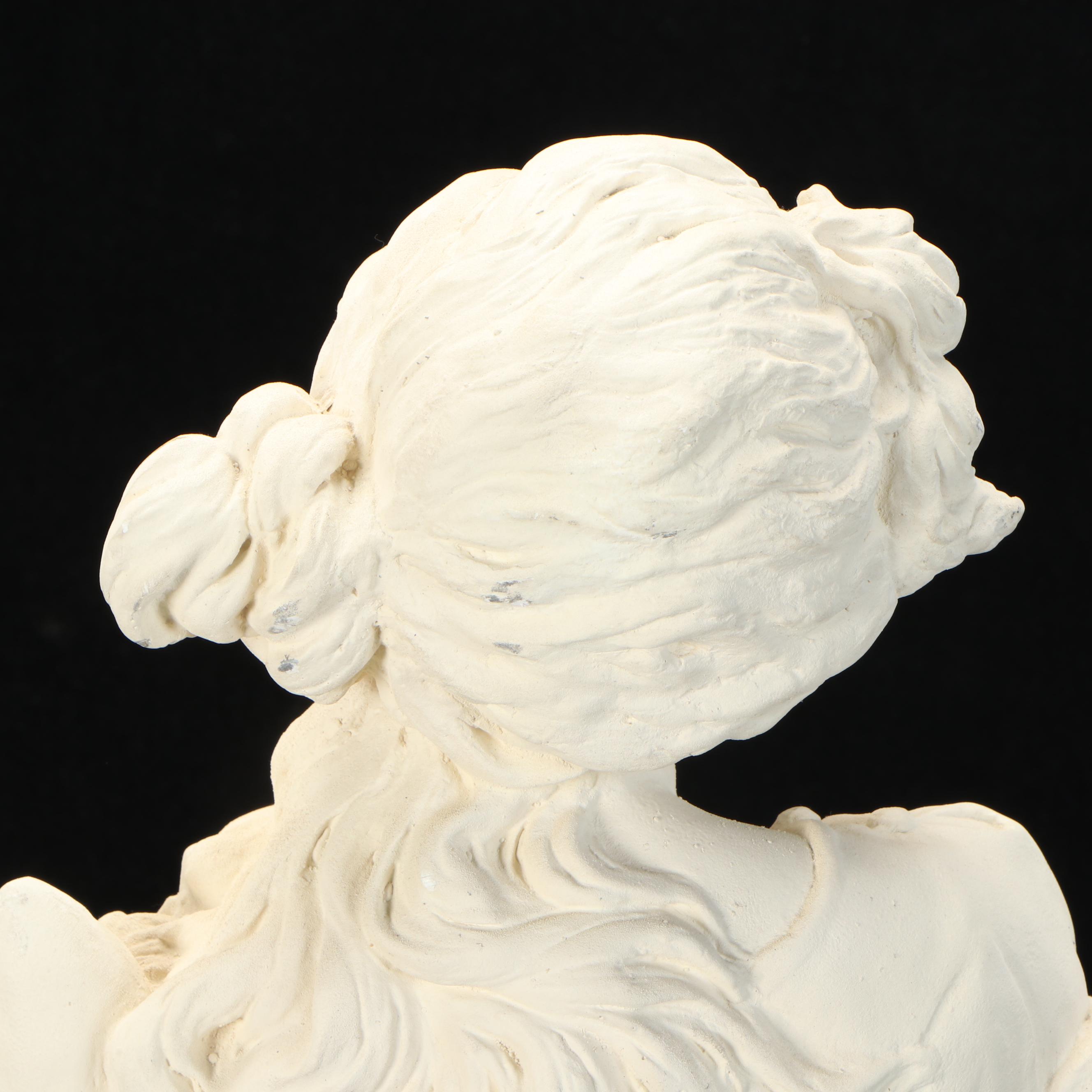 Art Nouveau Style Cast Plaster Bust