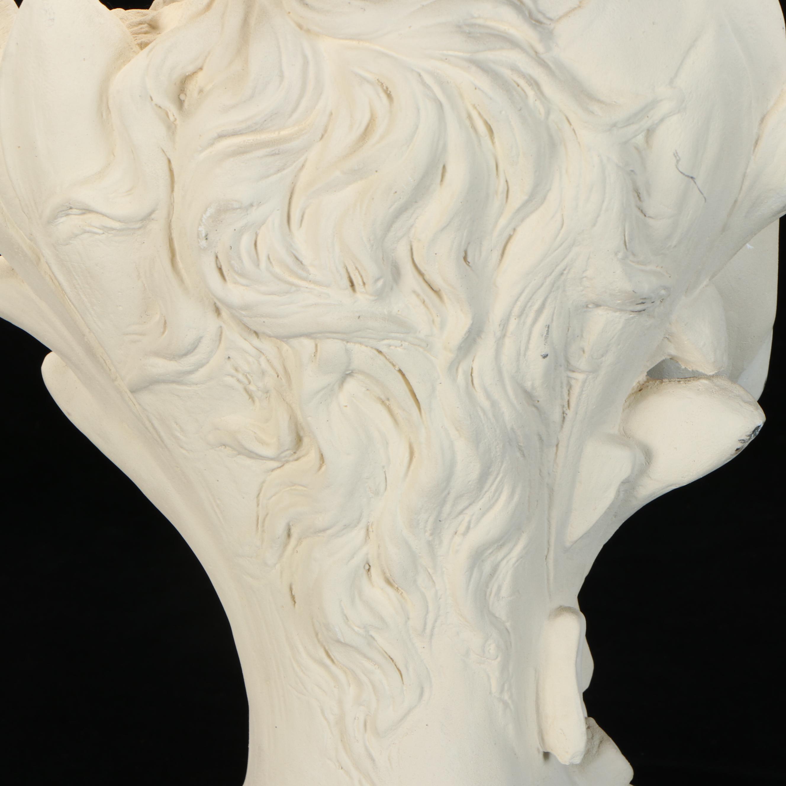 Art Nouveau Style Cast Plaster Bust