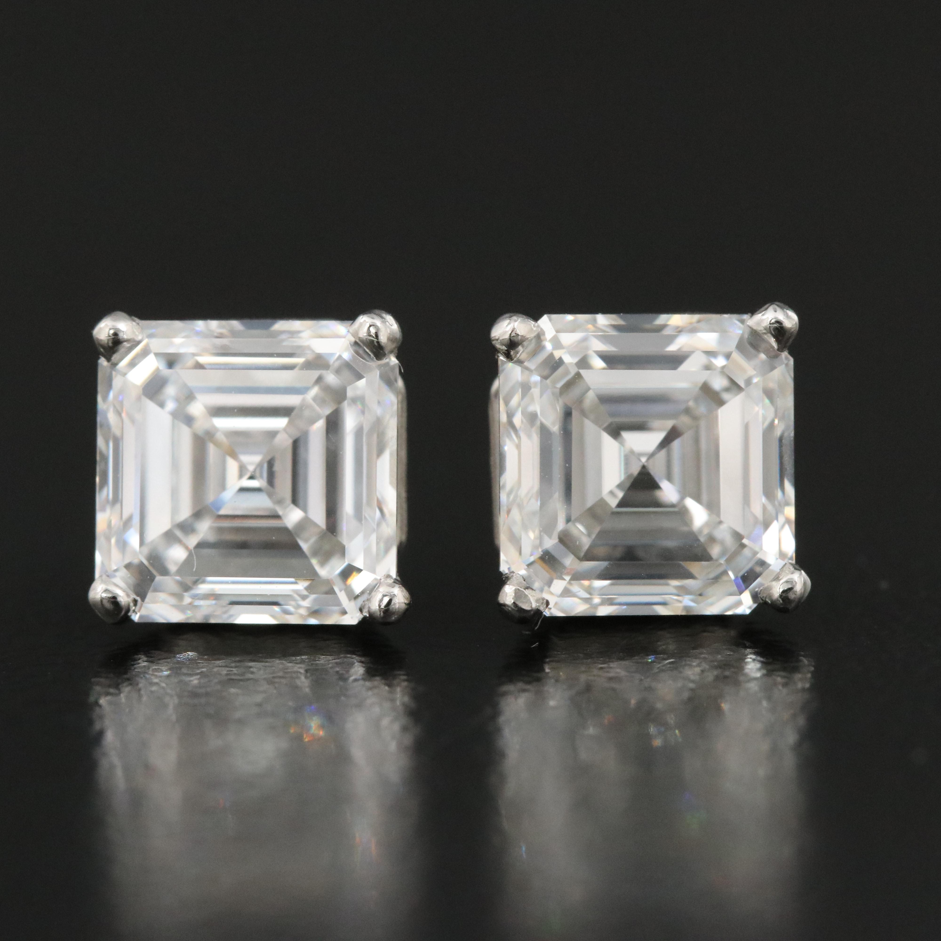 Platinum 4.13 CTW Lab Grown Diamond Stud Earrings with IGI Reports