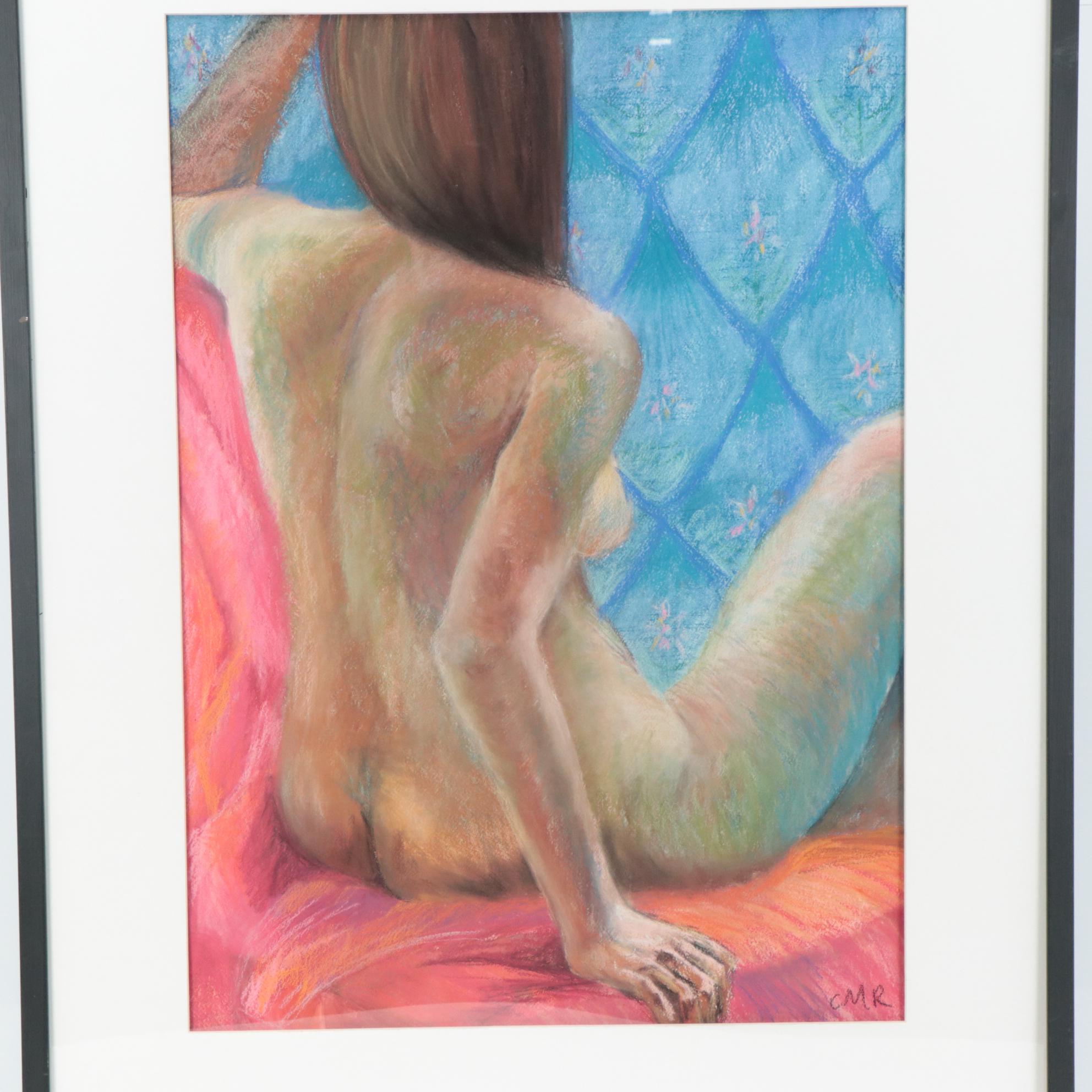 Caitlin Ragland Pastel and Gouache Posed Nude Figure Drawing