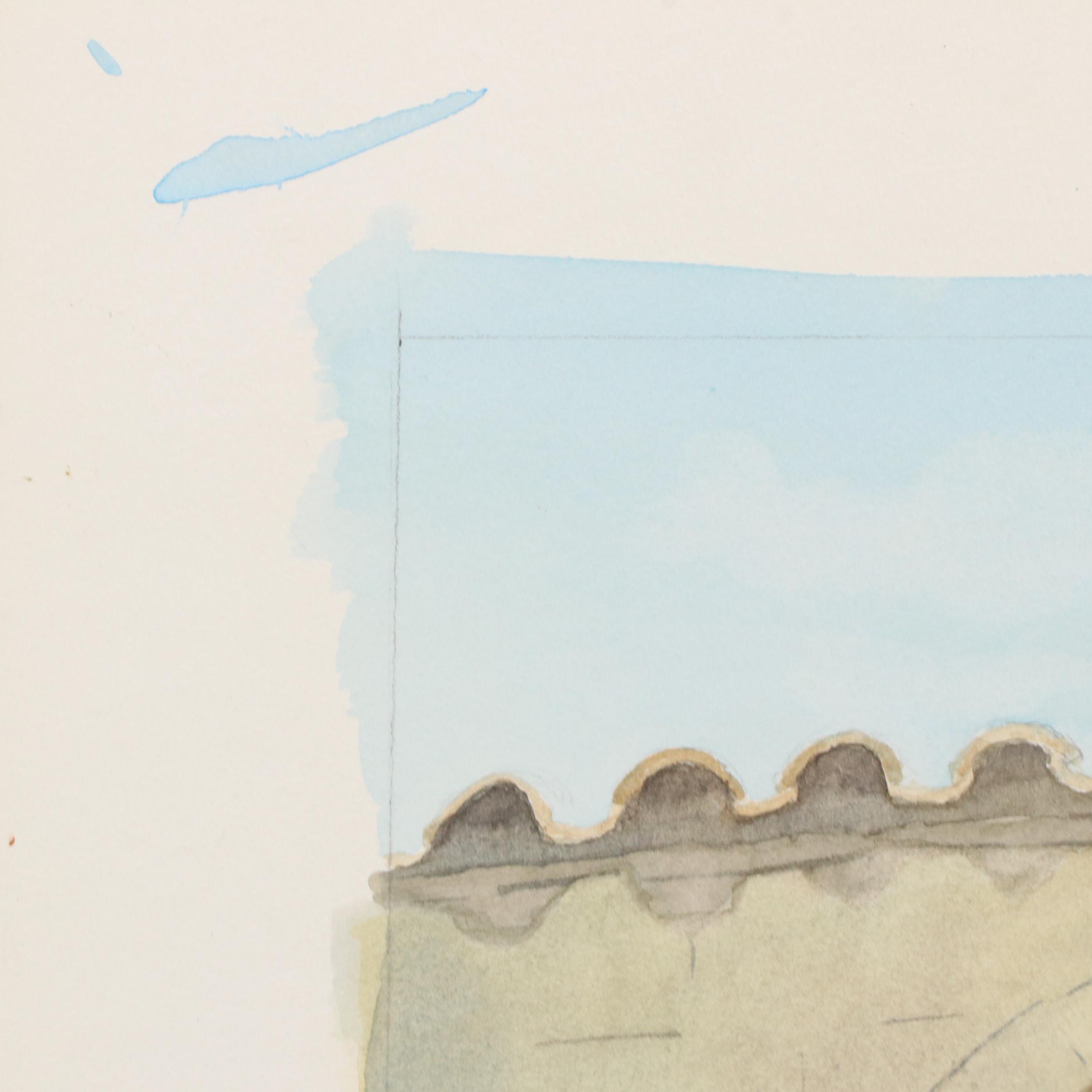 Morton Woolf Watercolor Painting of Arched Doorway