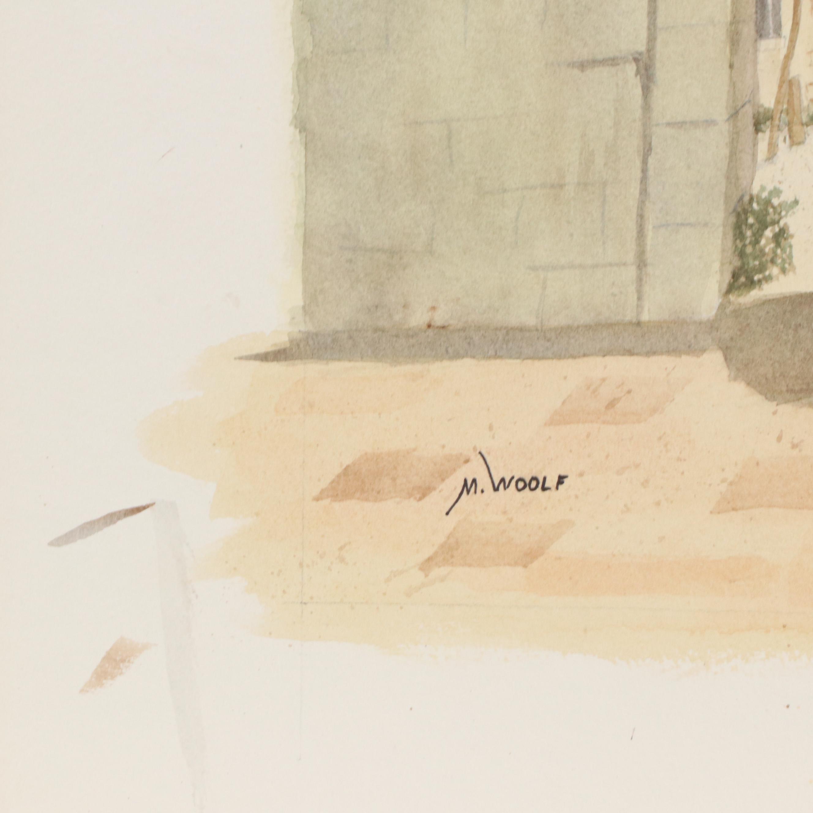 Morton Woolf Watercolor Painting of Arched Doorway