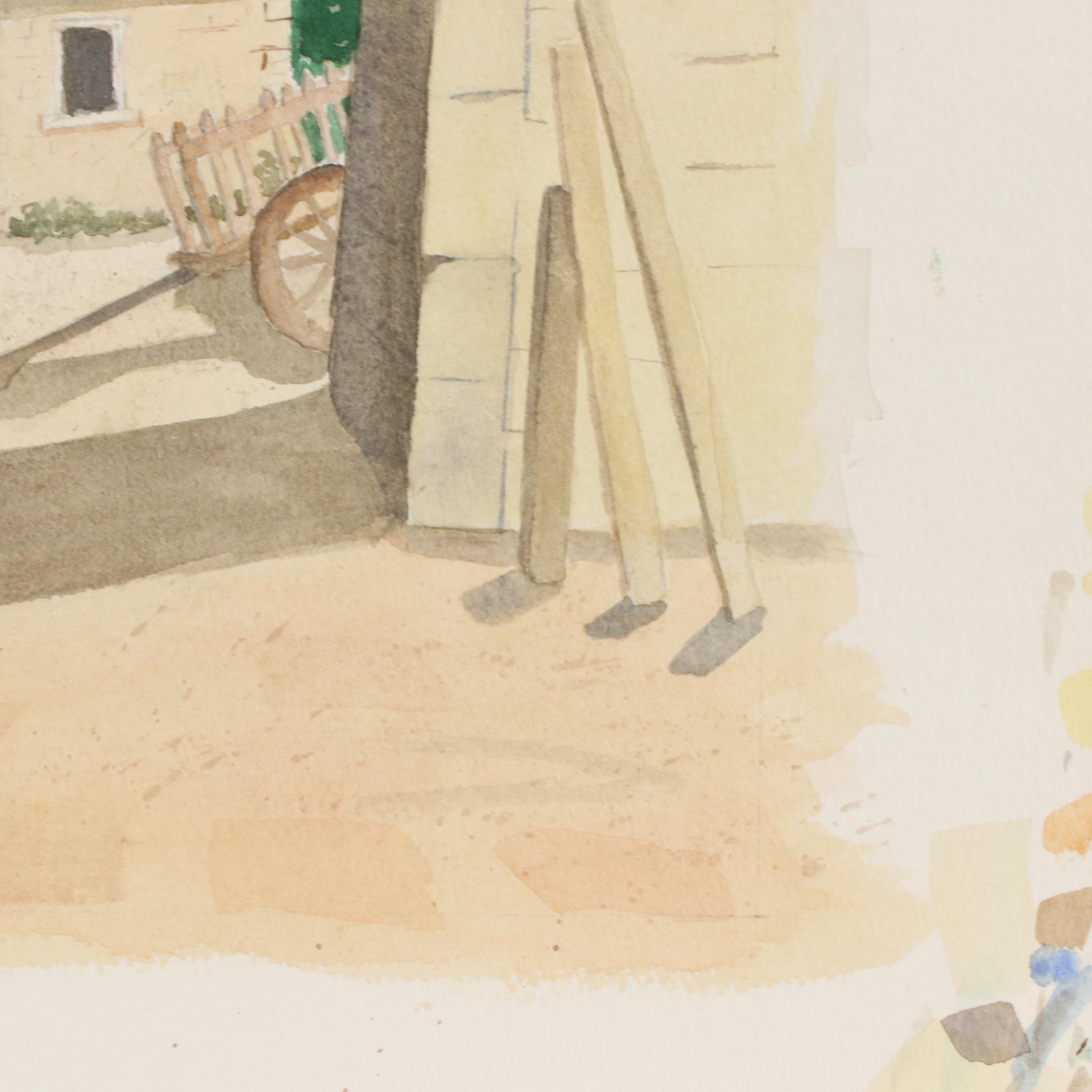 Morton Woolf Watercolor Painting of Arched Doorway