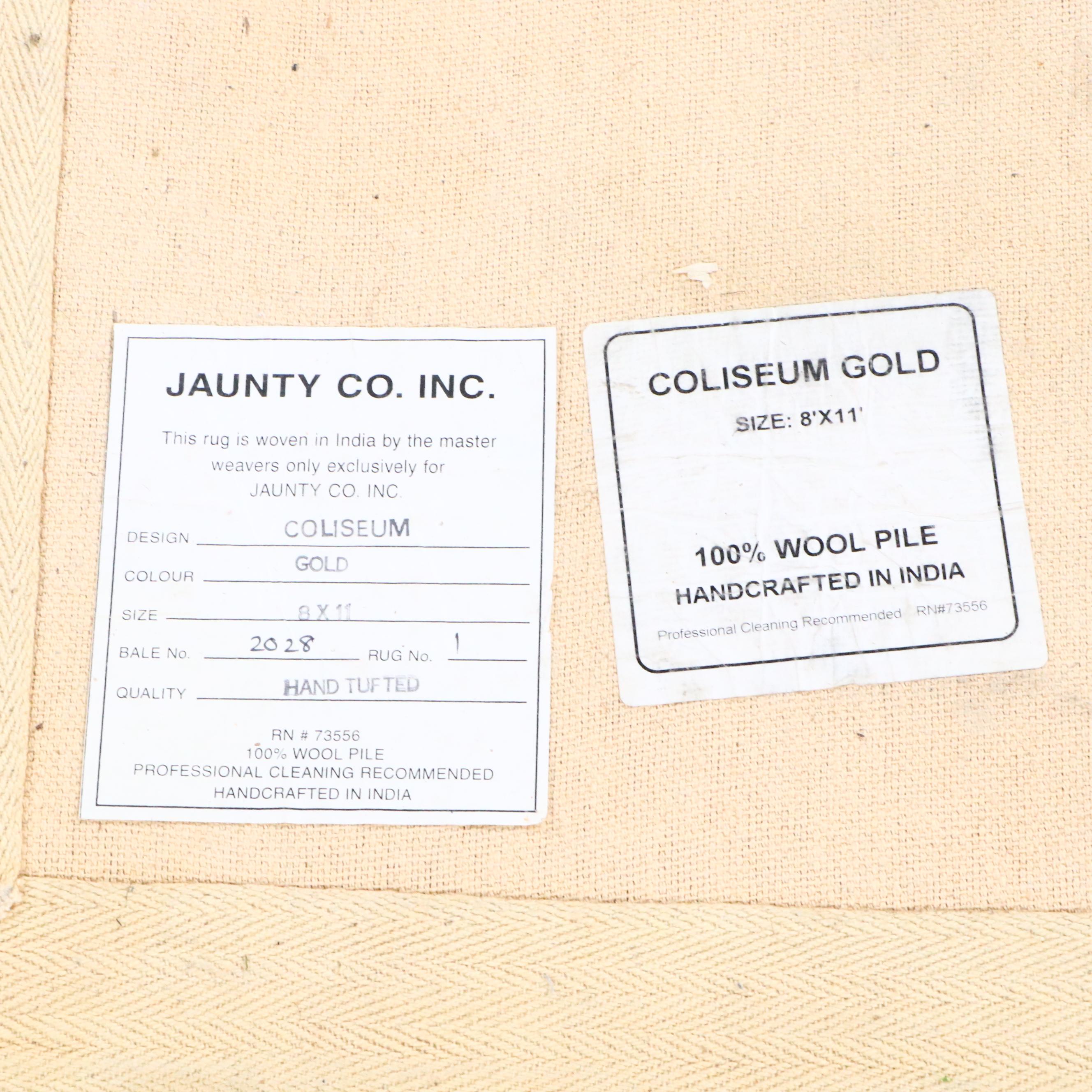 8' x 9' Hand-Tufted Jaunty Co. "Coliseum Gold" Area Rug