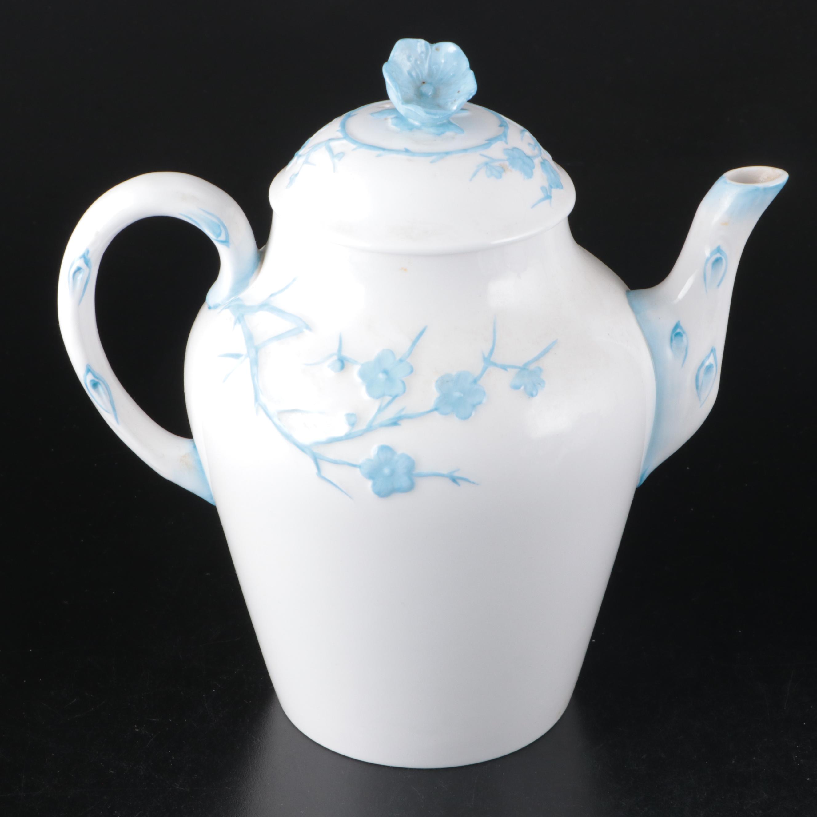 Spode "Geisha Light Blue" Porcelain Coffee Pot, Teapot, Creamers and Sugar Bowl