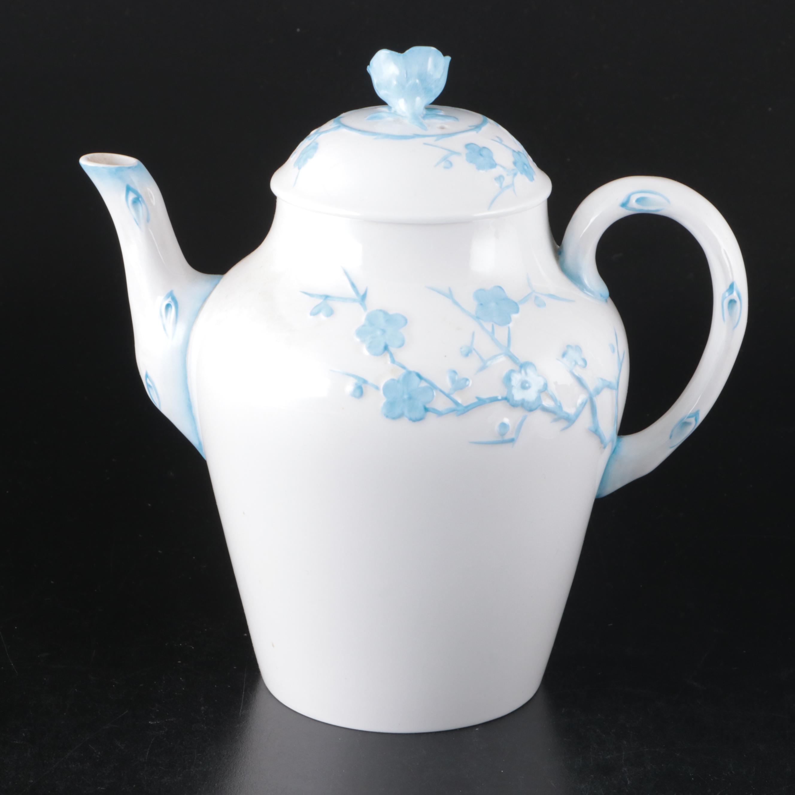 Spode "Geisha Light Blue" Porcelain Coffee Pot, Teapot, Creamers and Sugar Bowl