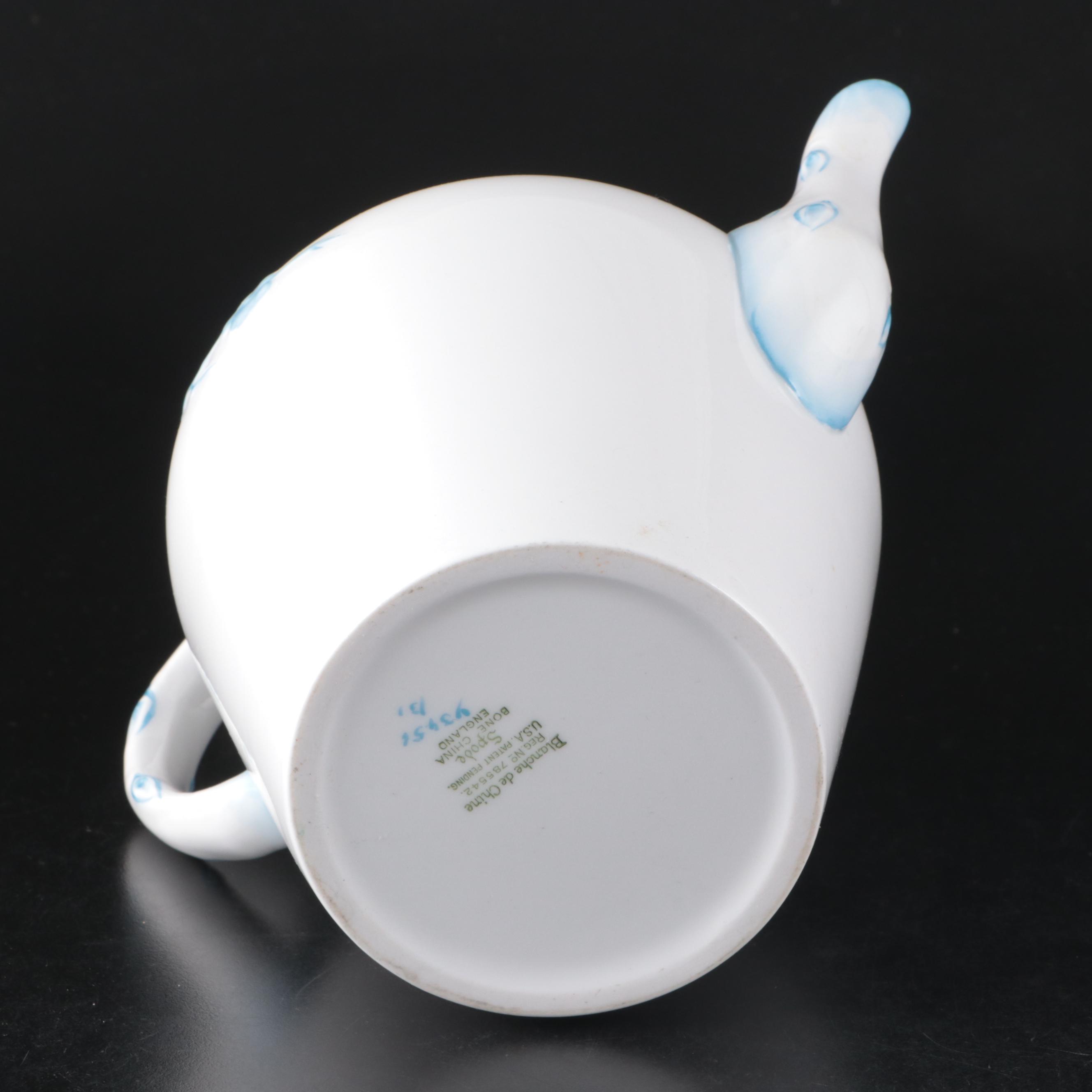 Spode "Geisha Light Blue" Porcelain Coffee Pot, Teapot, Creamers and Sugar Bowl