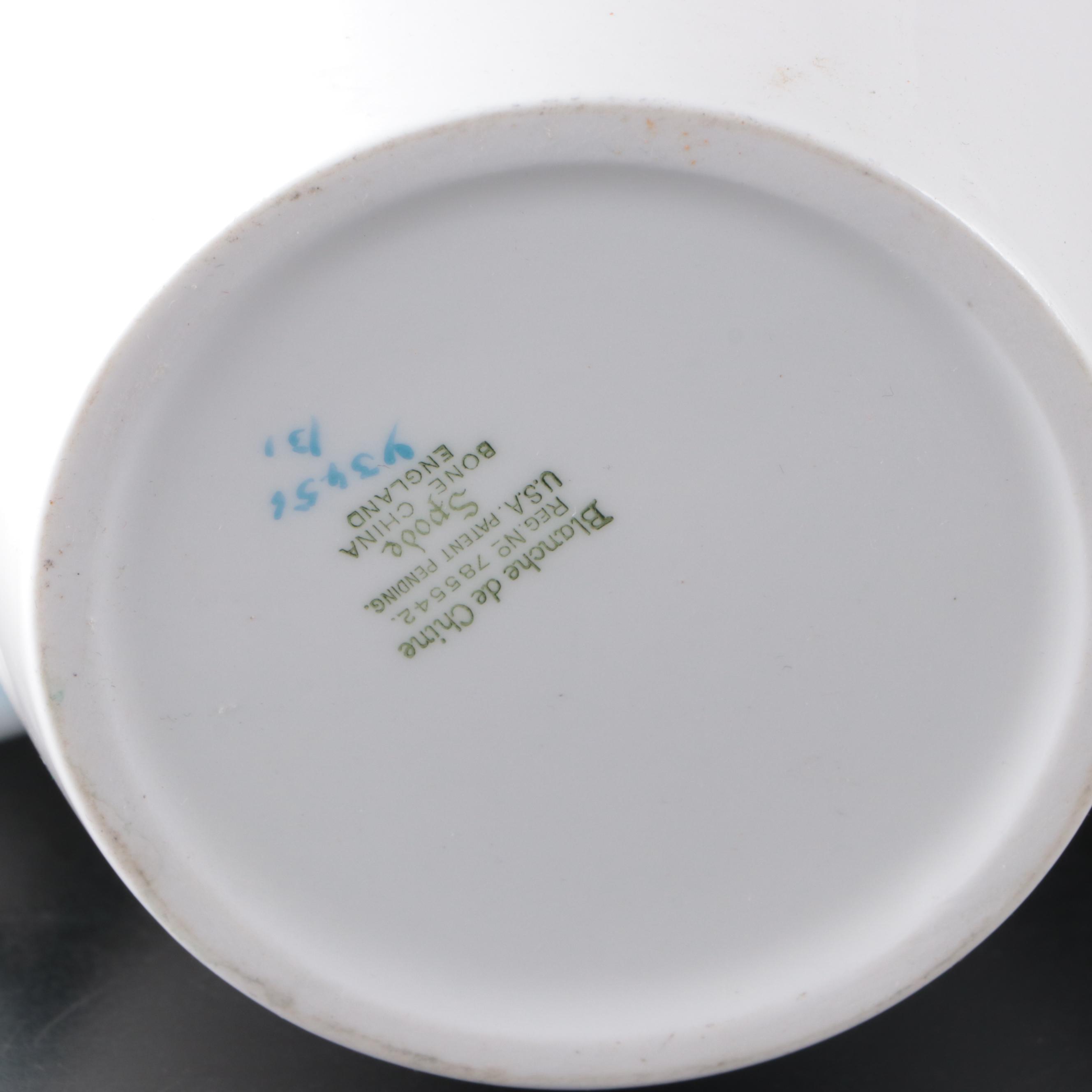 Spode "Geisha Light Blue" Porcelain Coffee Pot, Teapot, Creamers and Sugar Bowl