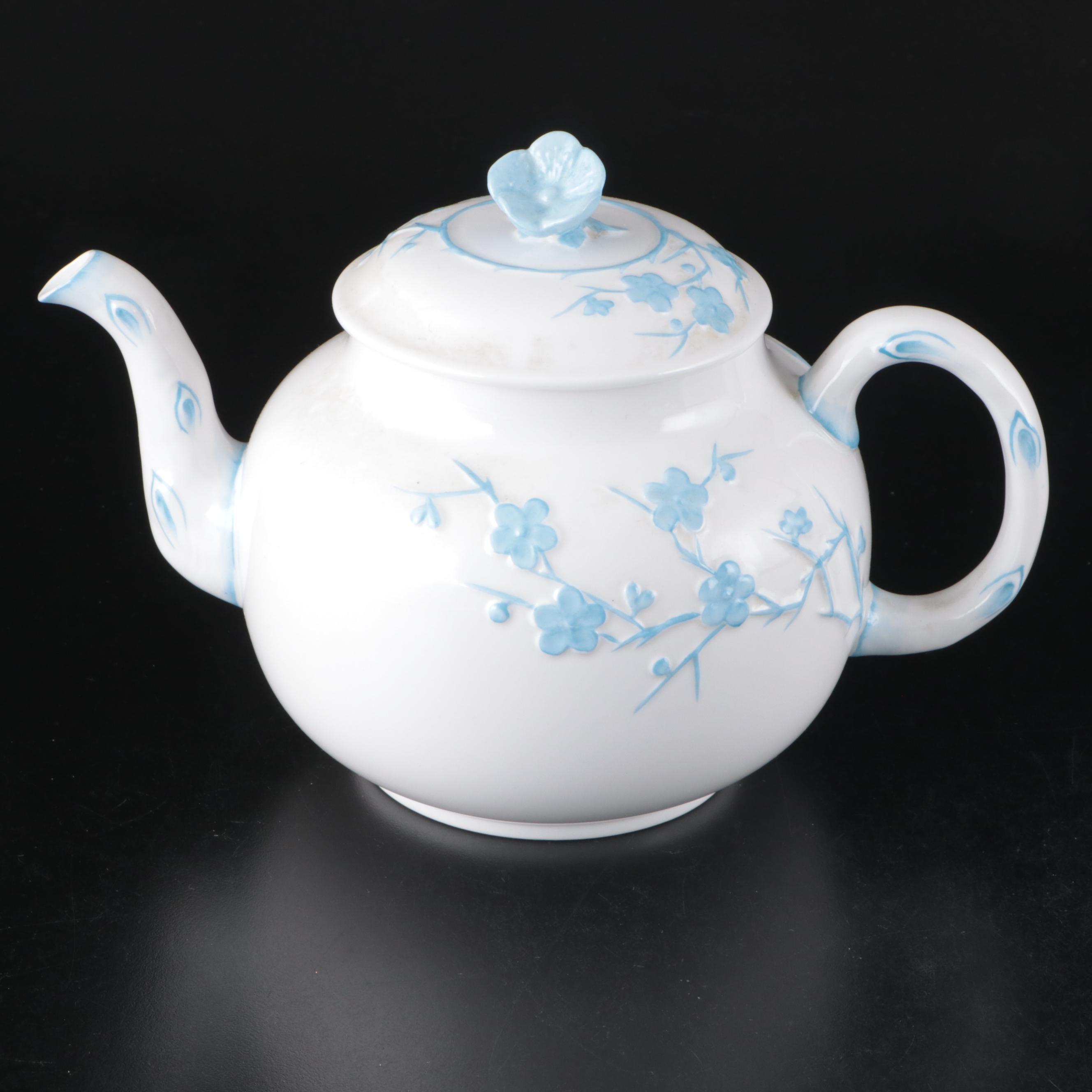 Spode "Geisha Light Blue" Porcelain Coffee Pot, Teapot, Creamers and Sugar Bowl