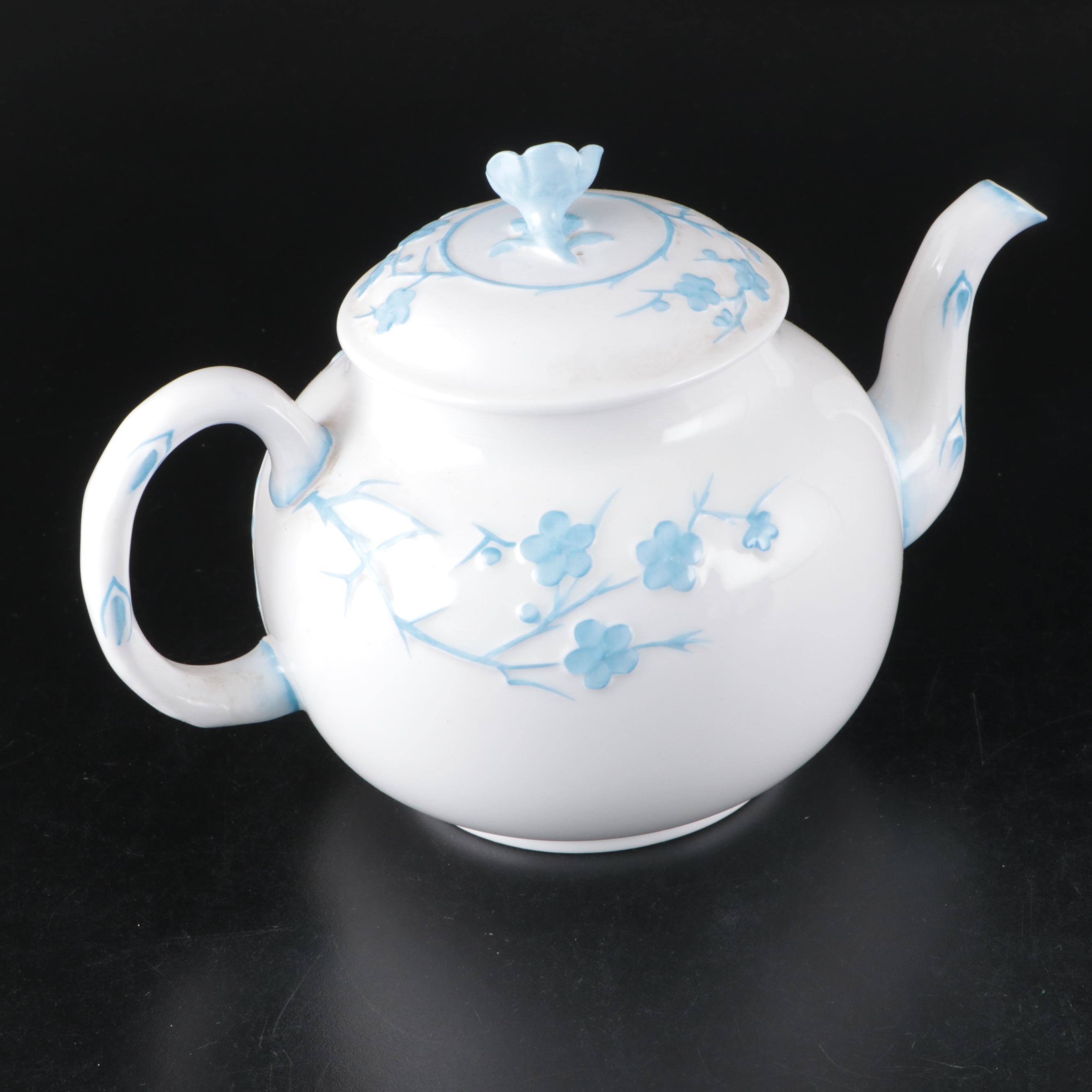 Spode "Geisha Light Blue" Porcelain Coffee Pot, Teapot, Creamers and Sugar Bowl
