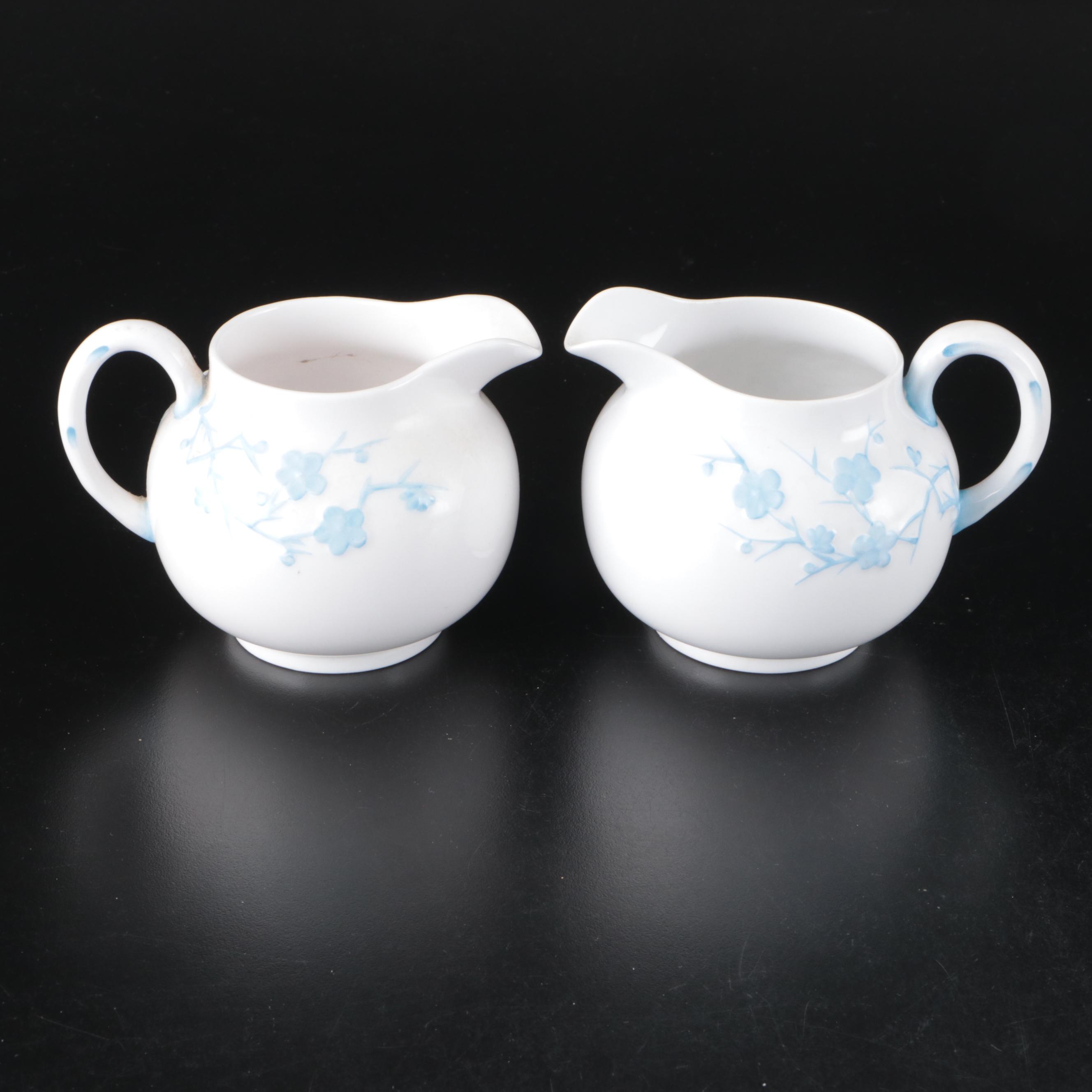 Spode "Geisha Light Blue" Porcelain Coffee Pot, Teapot, Creamers and Sugar Bowl