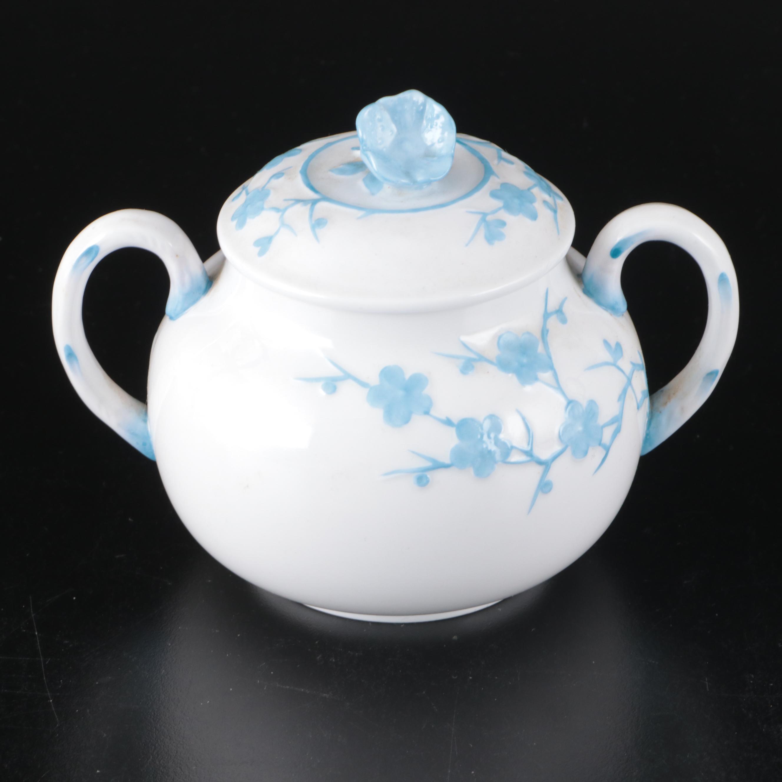 Spode "Geisha Light Blue" Porcelain Coffee Pot, Teapot, Creamers and Sugar Bowl