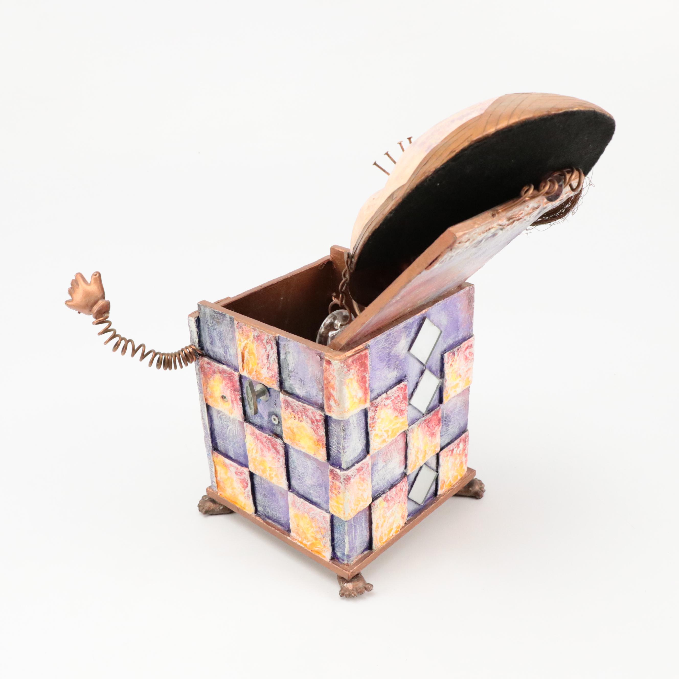 Abstract Style Figurative Resin and Metal Music Box