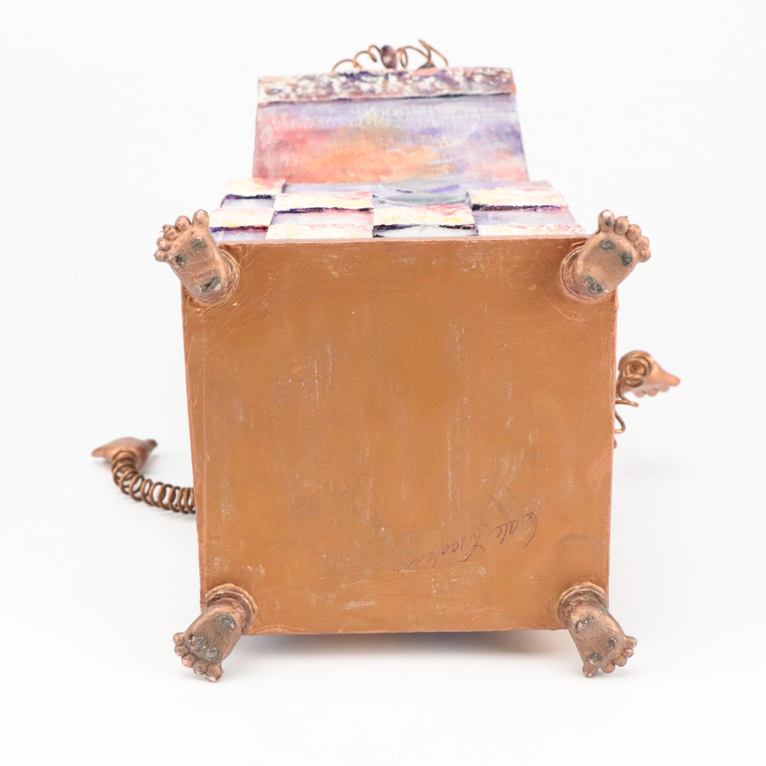 Abstract Style Figurative Resin and Metal Music Box
