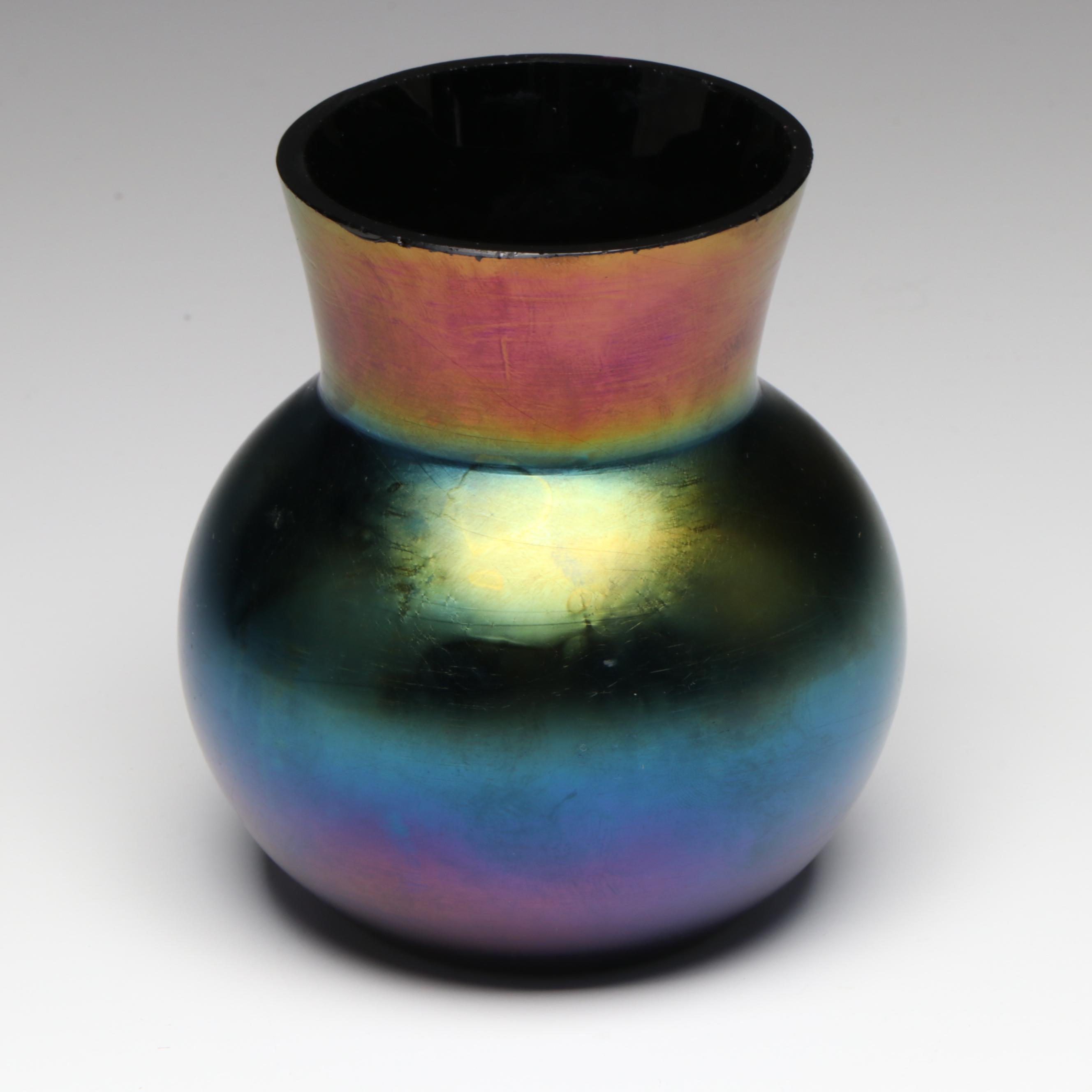 Art Deco Style Iridescent Art Glass Vase, 20th Century