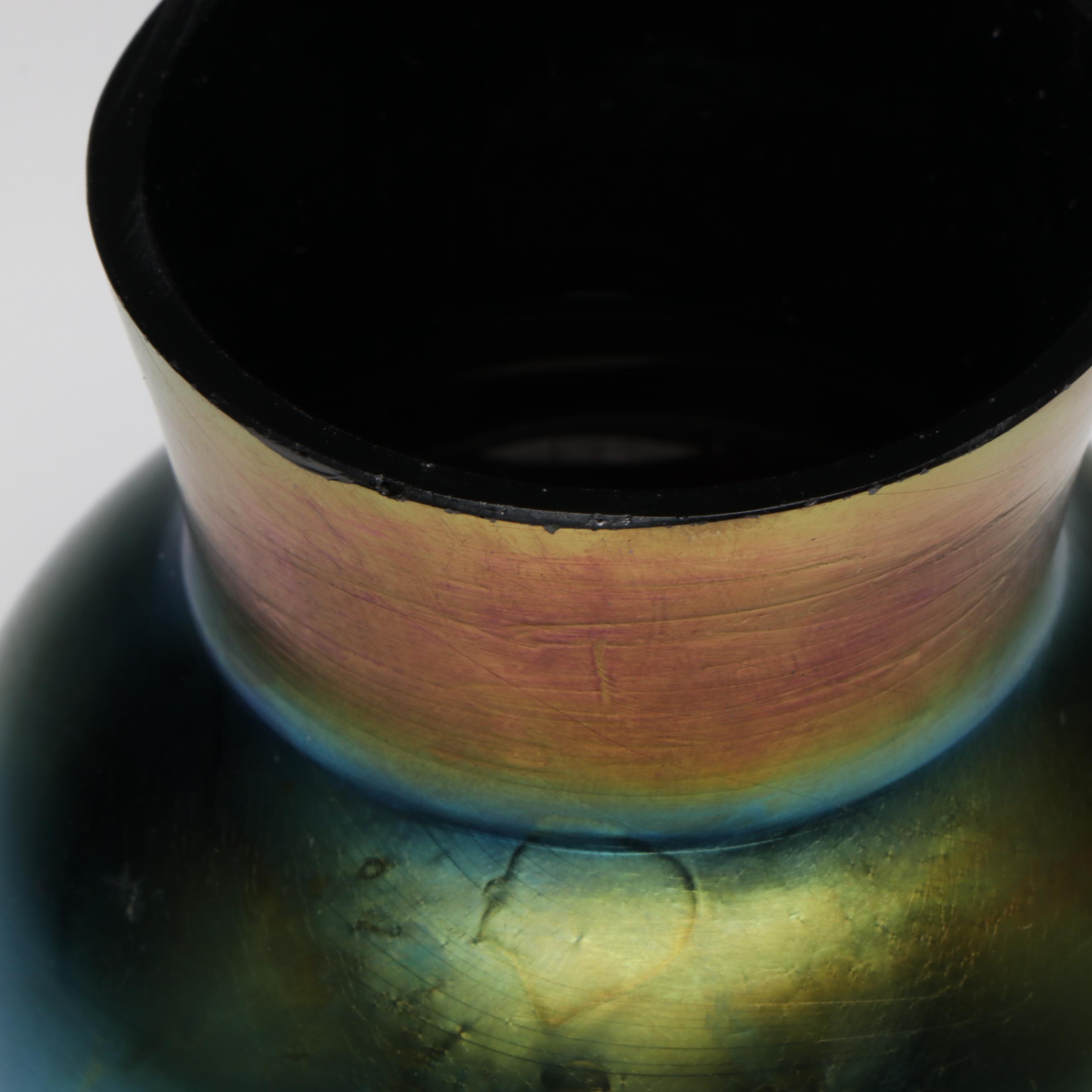 Art Deco Style Iridescent Art Glass Vase, 20th Century