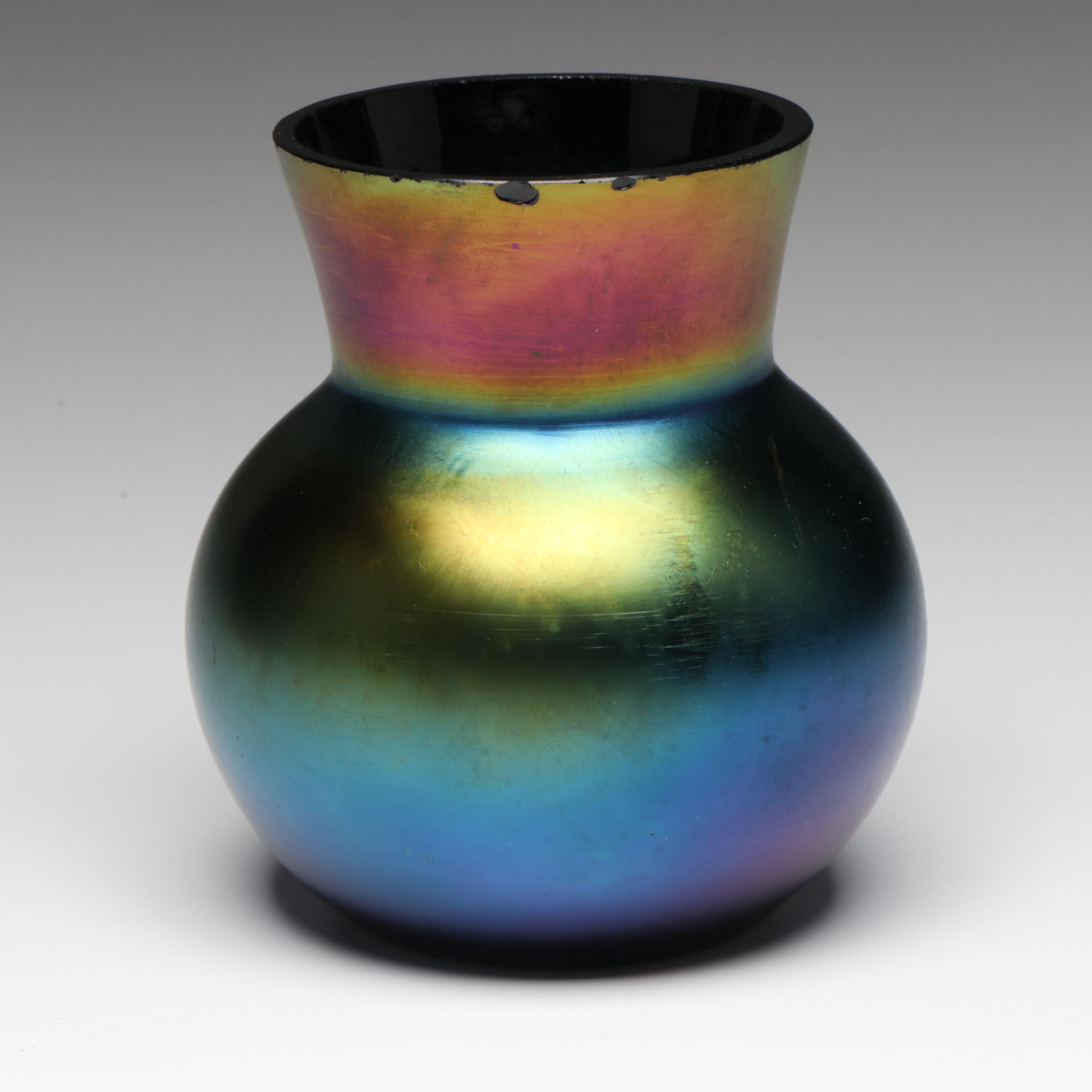 Art Deco Style Iridescent Art Glass Vase, 20th Century