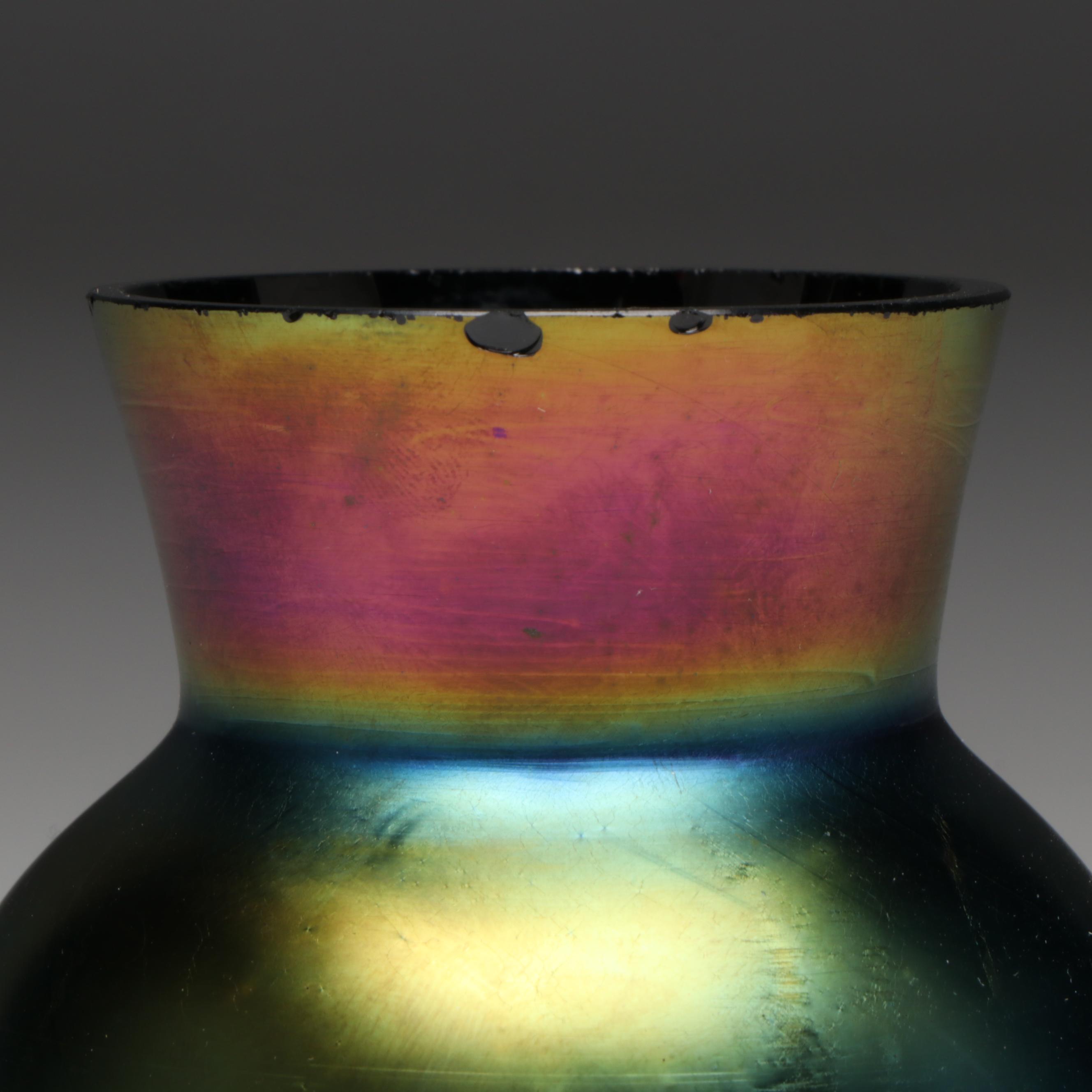 Art Deco Style Iridescent Art Glass Vase, 20th Century