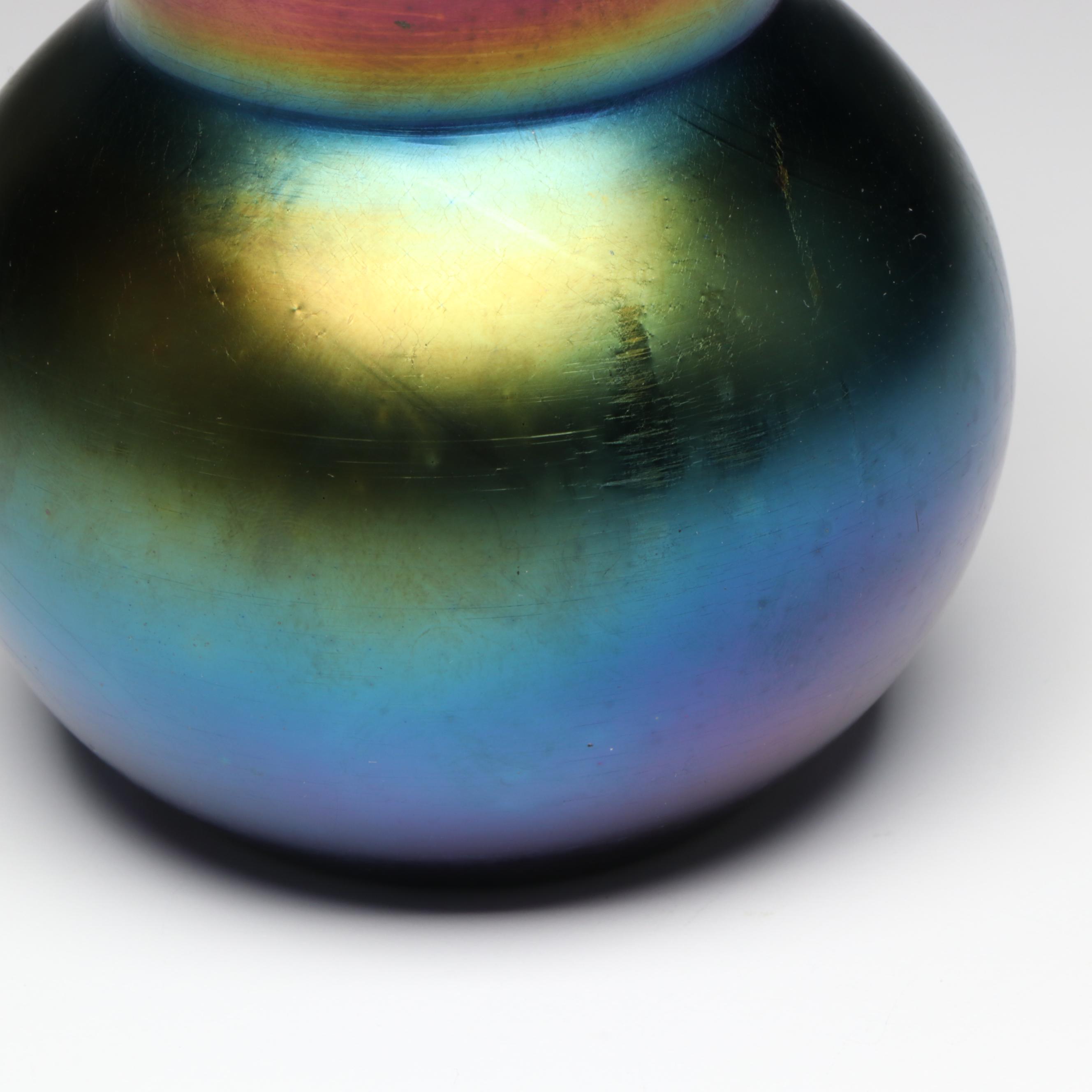 Art Deco Style Iridescent Art Glass Vase, 20th Century