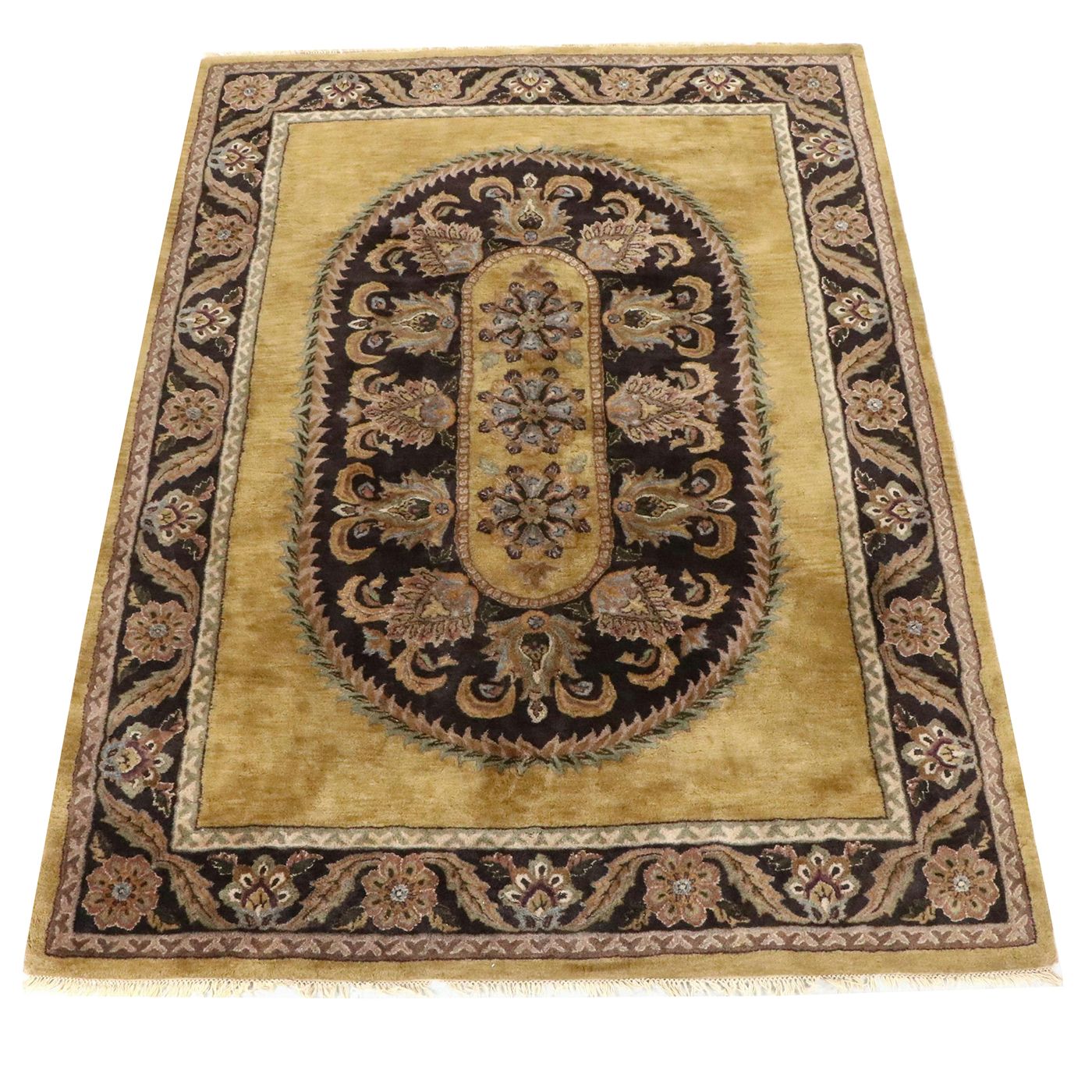 7'11 x 11'6 Hand-Tufted Jaunty Co. "Coliseum Gold" Area Rug