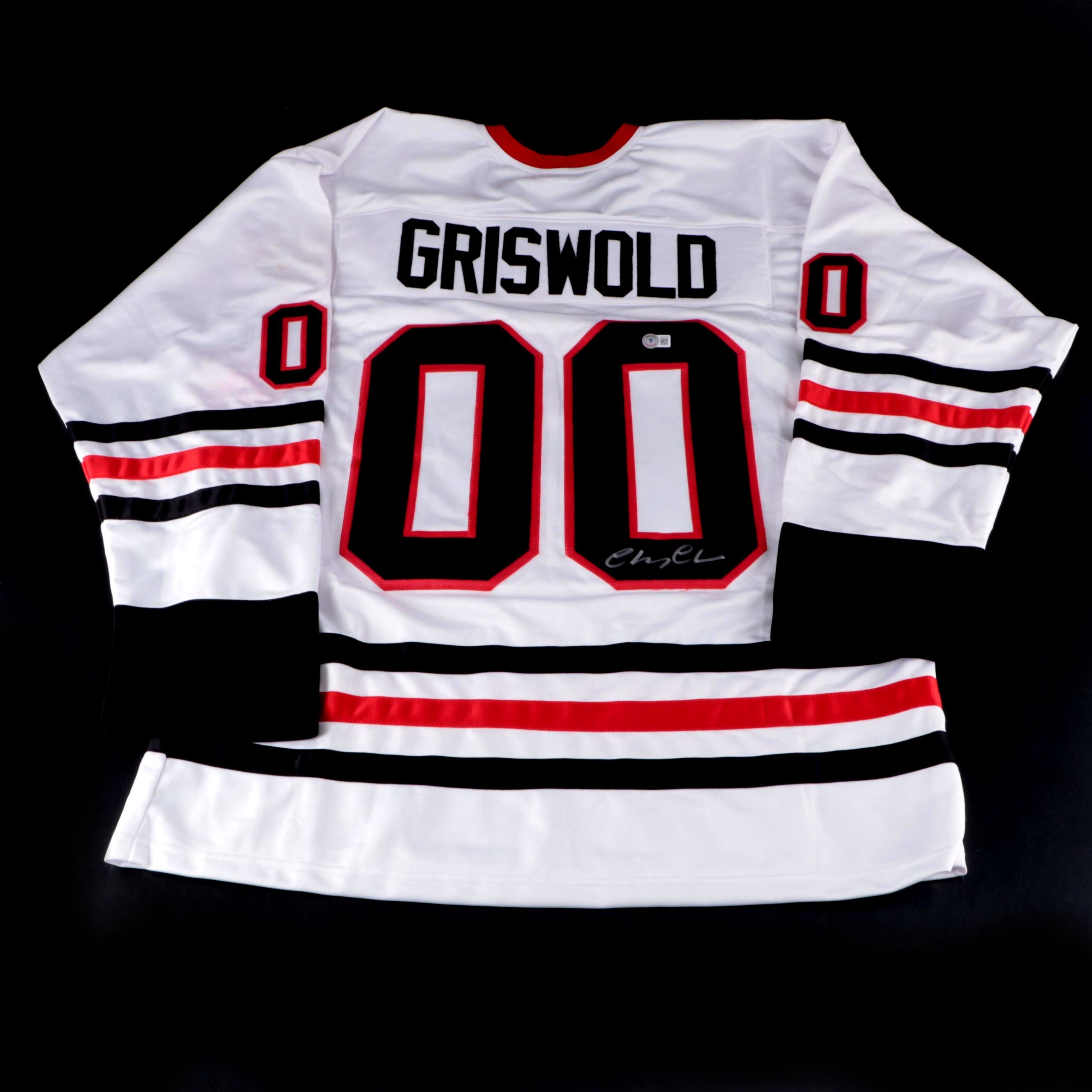 Chevy Chase Signed "Christmas Vacation" Clark Griswold Hockey Jersey, Beckett