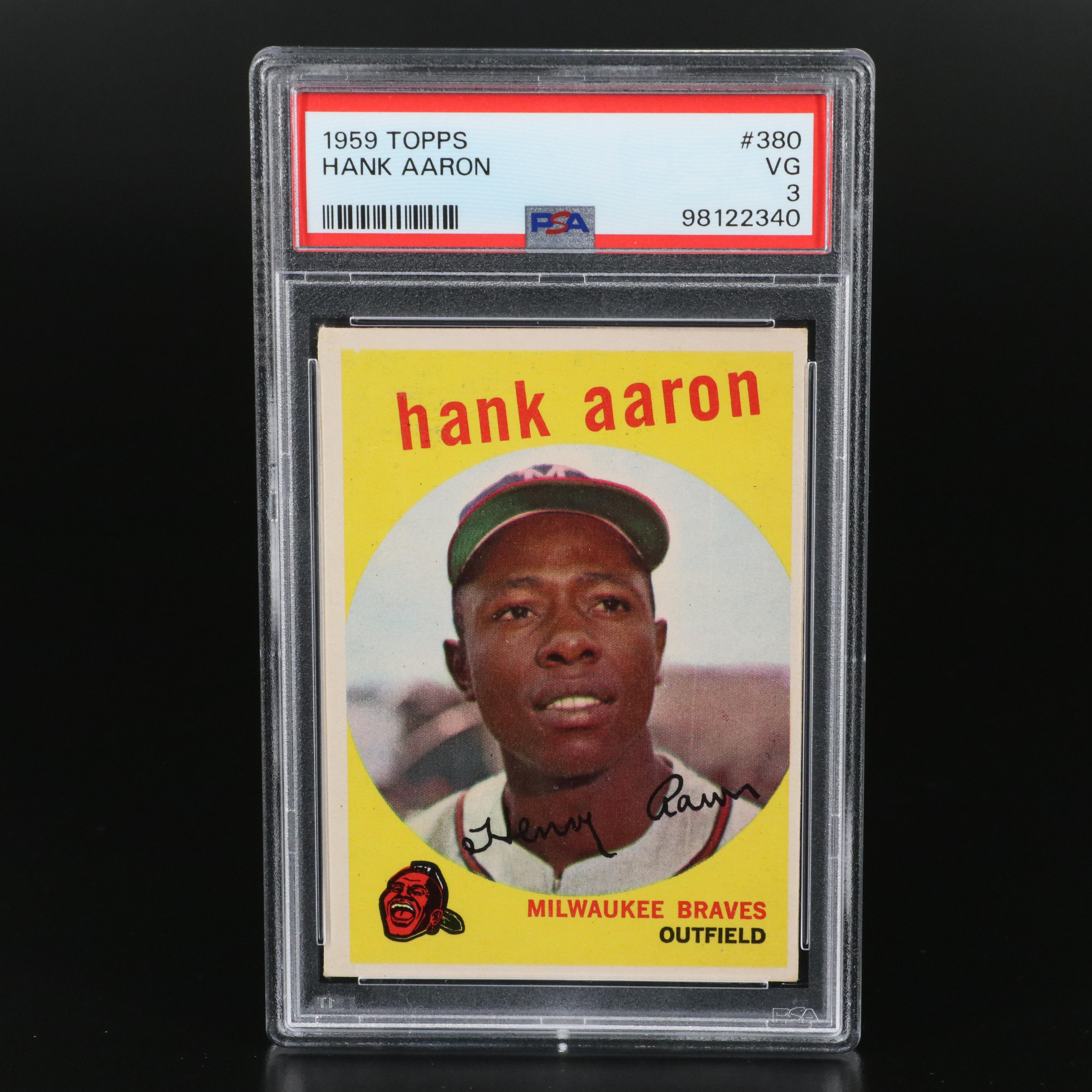 1956 and 1959 Topps Hank Aaron Milwaukee Braves Baseball Cards