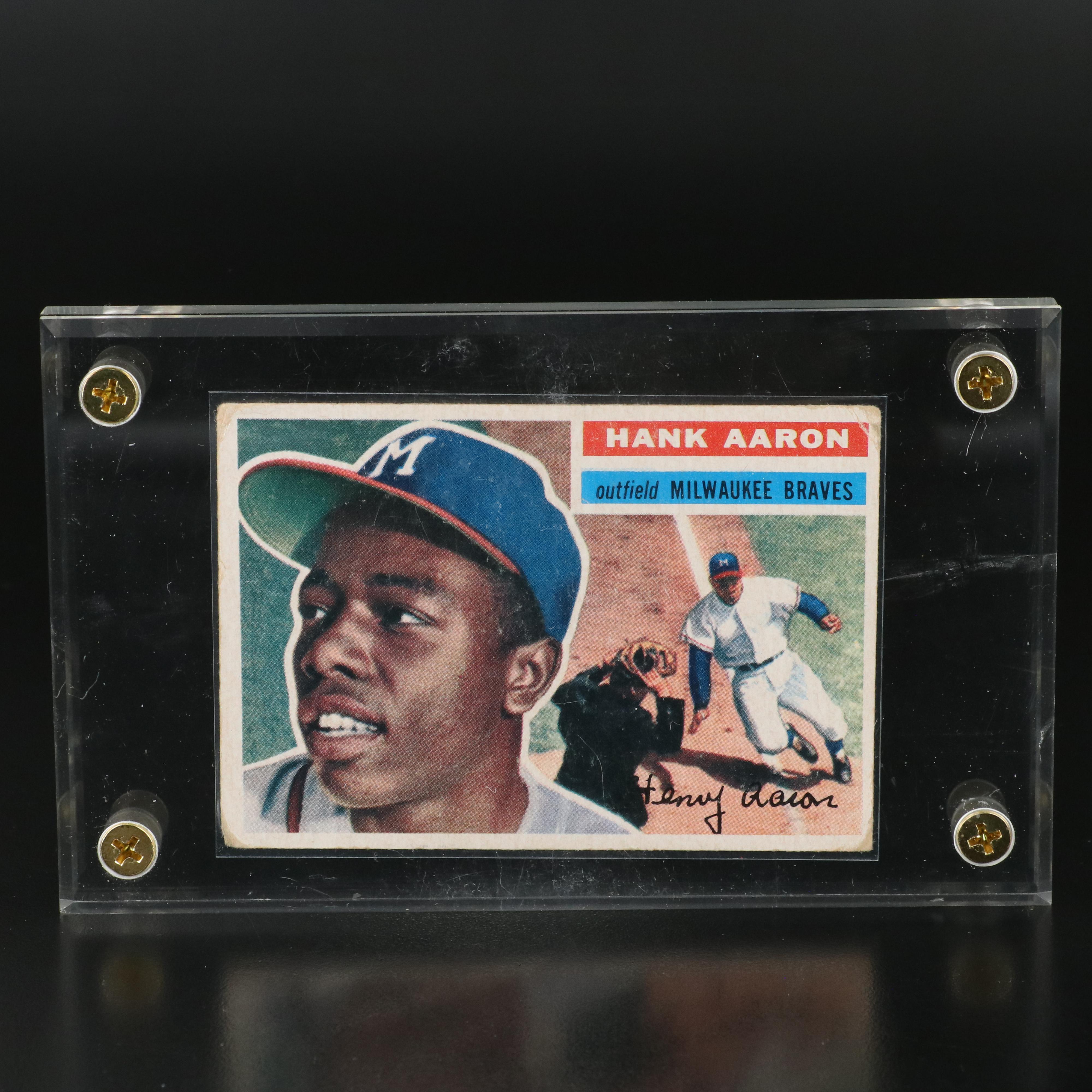 1956 and 1959 Topps Hank Aaron Milwaukee Braves Baseball Cards