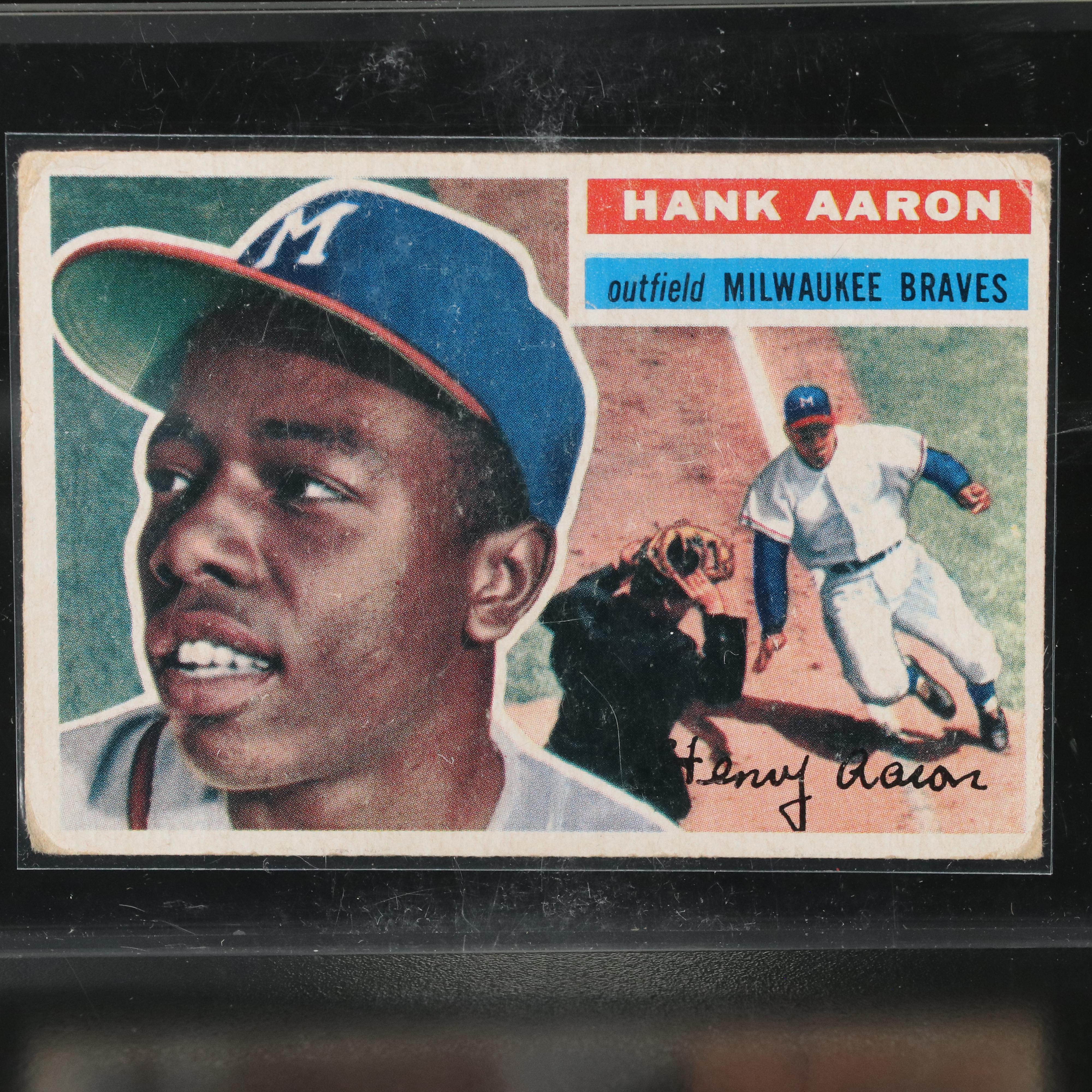1956 and 1959 Topps Hank Aaron Milwaukee Braves Baseball Cards