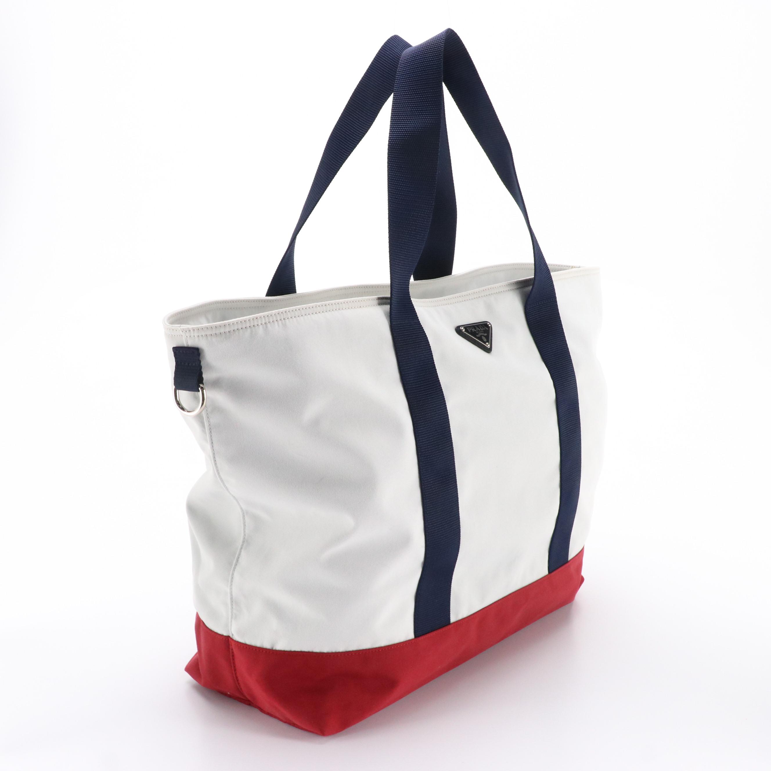 Prada Zip Tote in Colorblock Tessuto Nylon