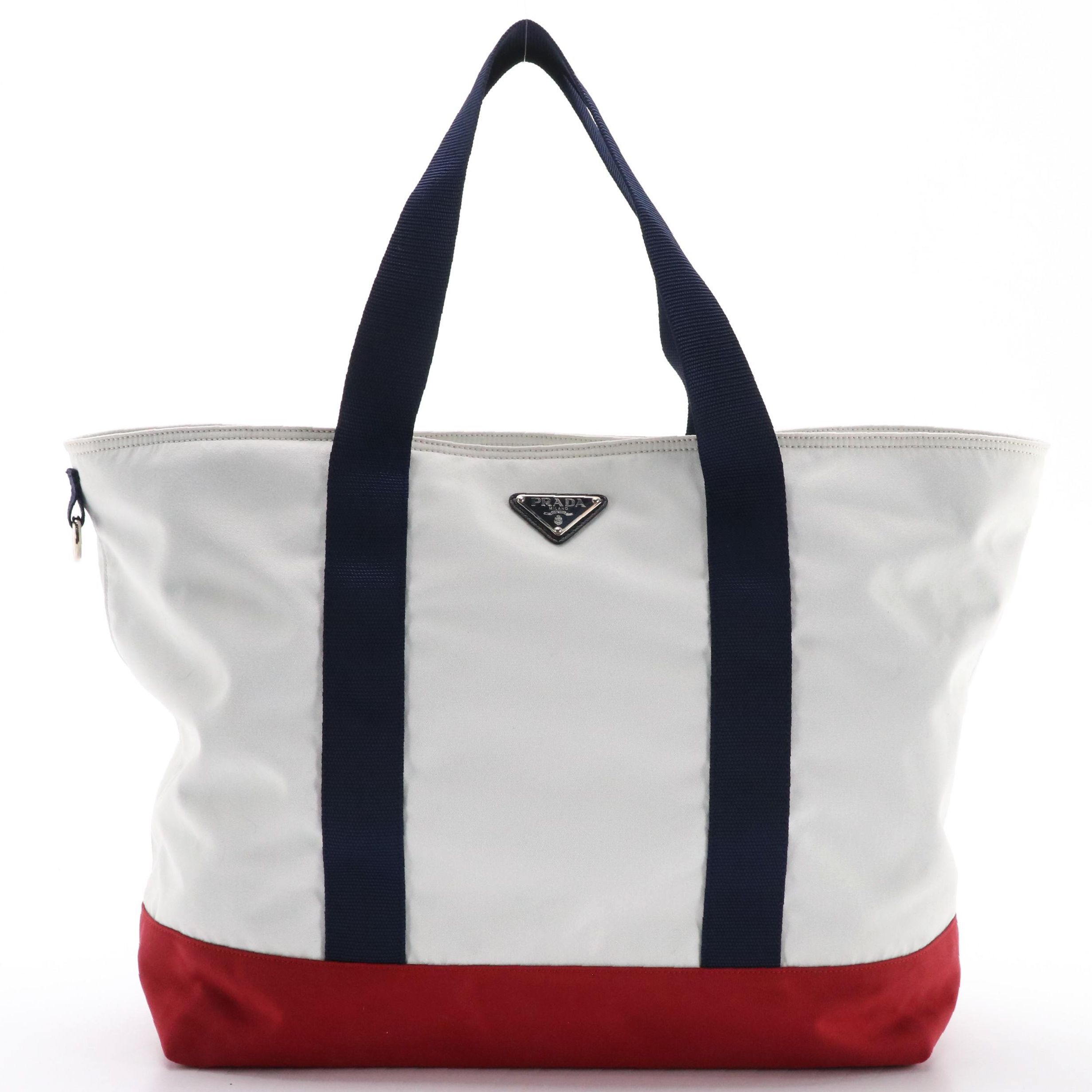 Prada Zip Tote in Colorblock Tessuto Nylon